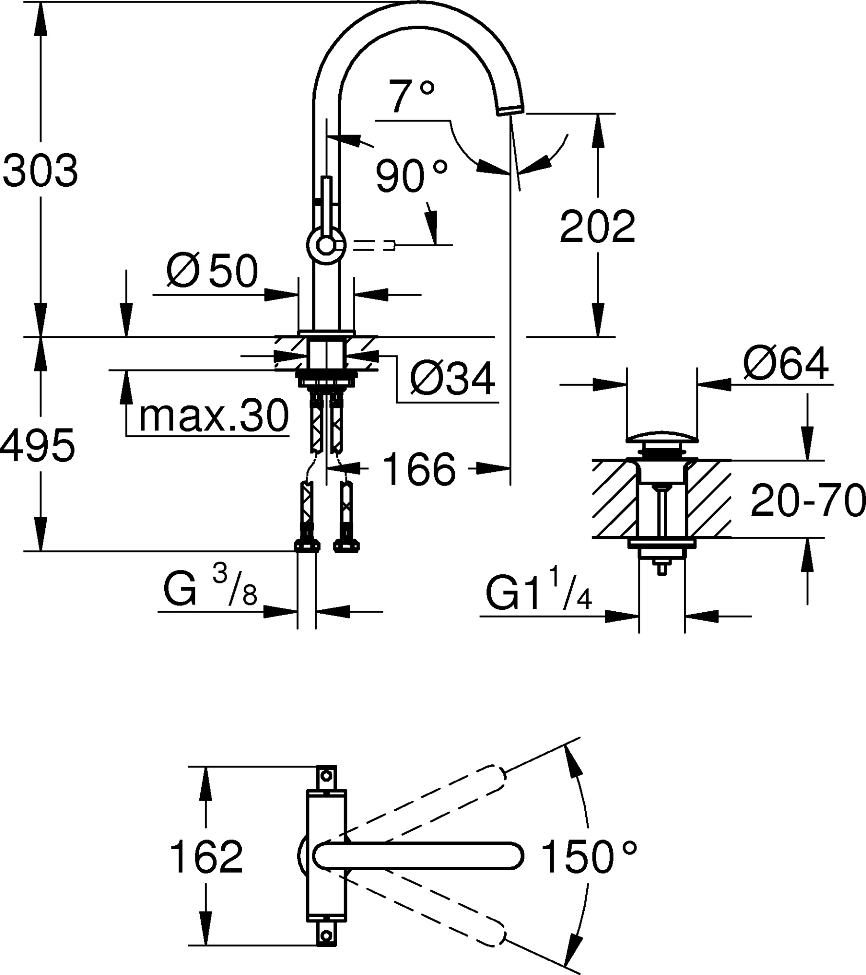 Смеситель Grohe Atrio New 21022DC3 для раковины