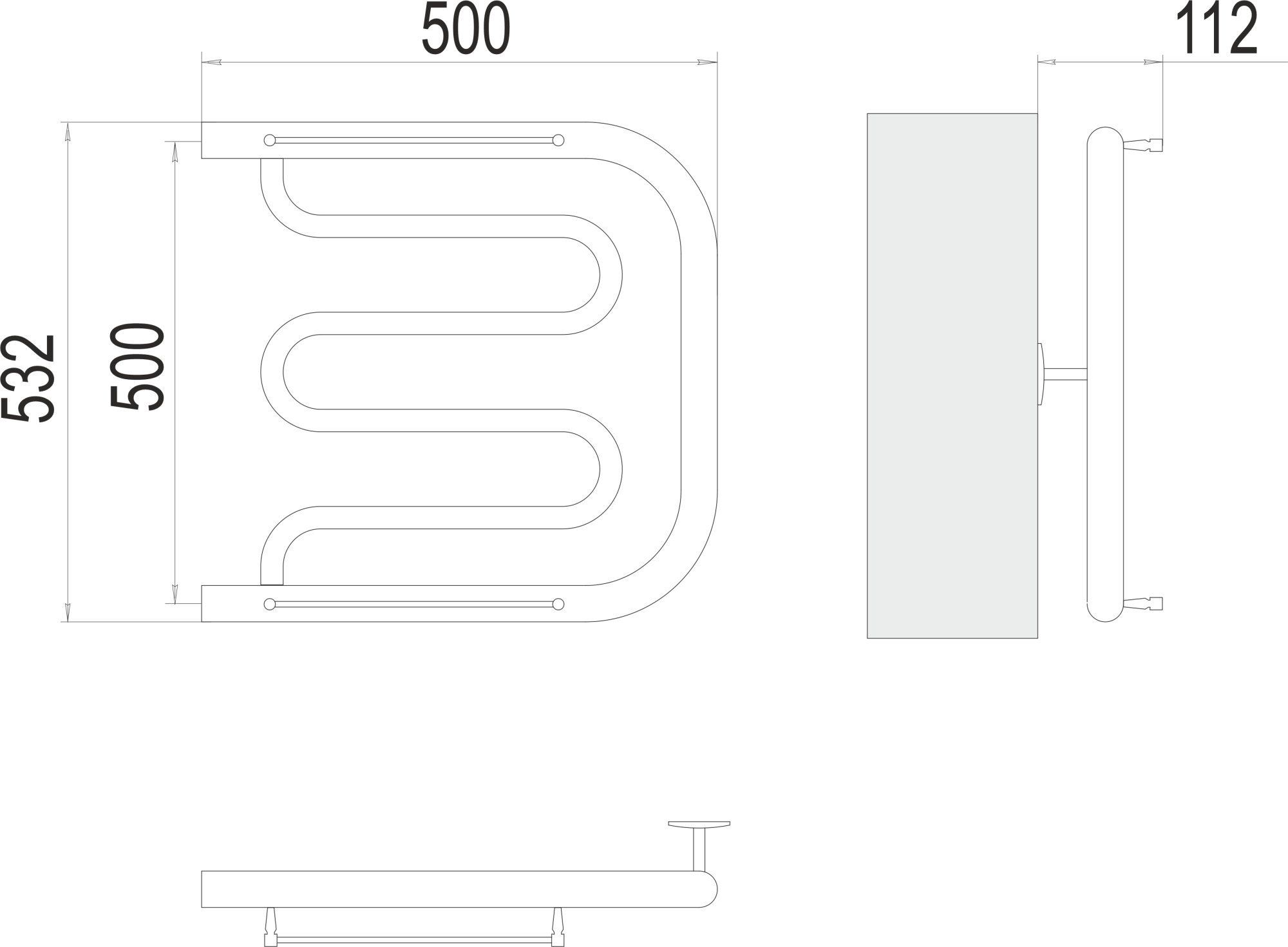 Полотенцесушитель водяной Terminus Eco Фокстрот БШ 50x53x50