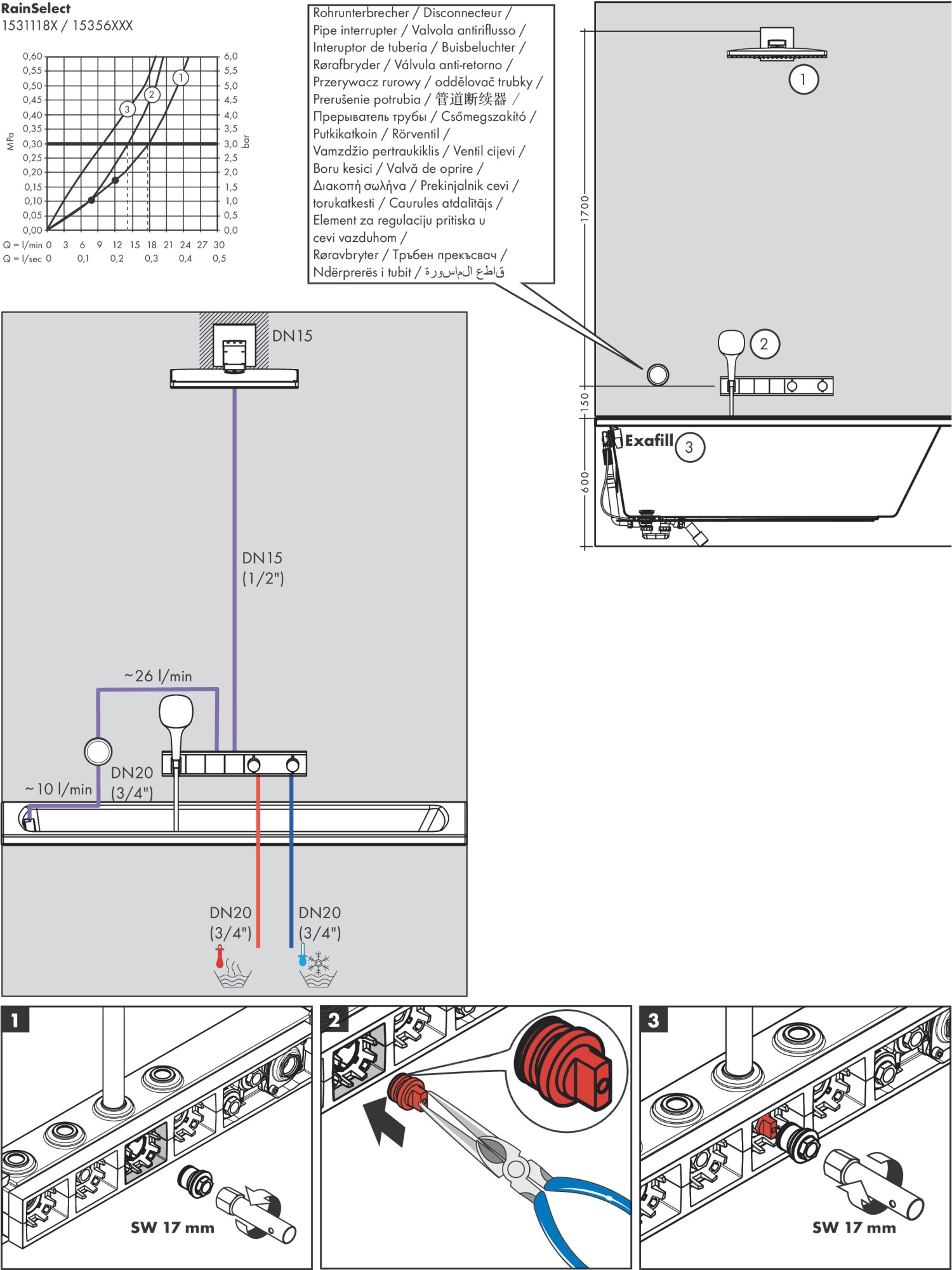 Скрытая часть Hansgrohe RainSelect 15311180