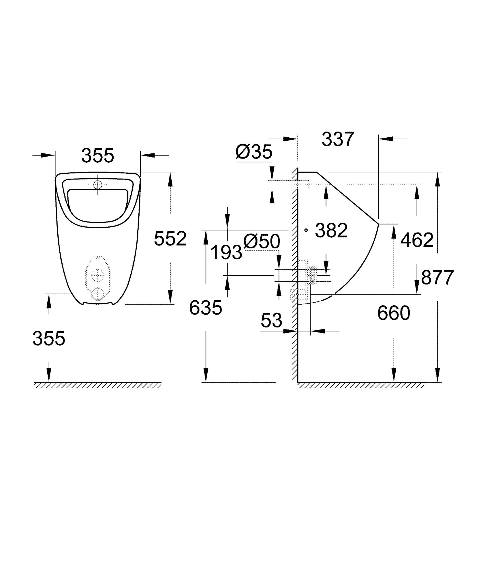 Писсуар Grohe Bau Ceramic 39438000