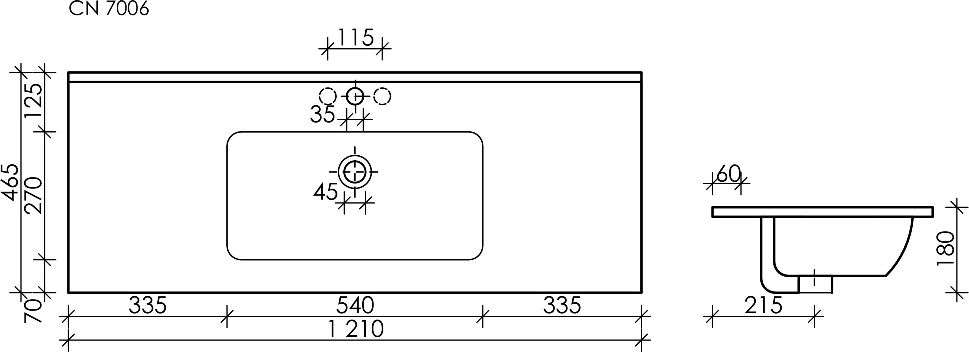 Раковина Ceramicanova Element 121 CN7006