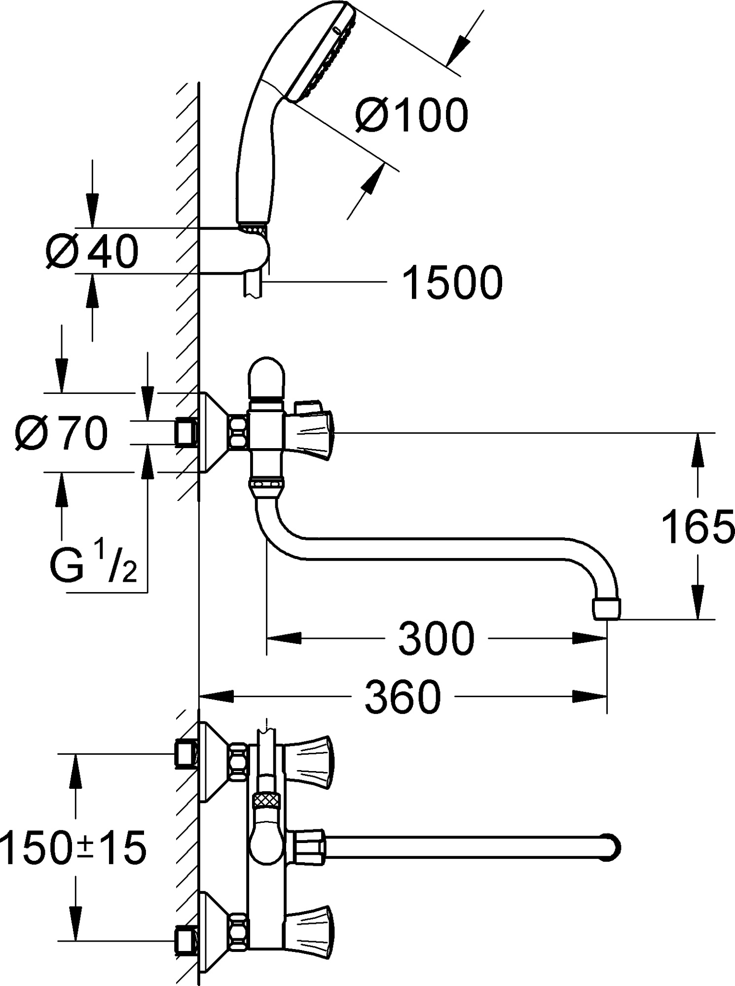 Смеситель Grohe Costa L 2679010A для ванны