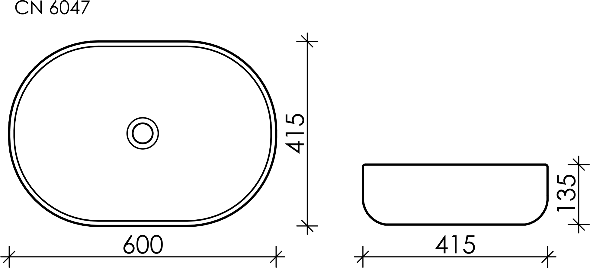 Раковина Ceramicanova Element 60 CN6047MC