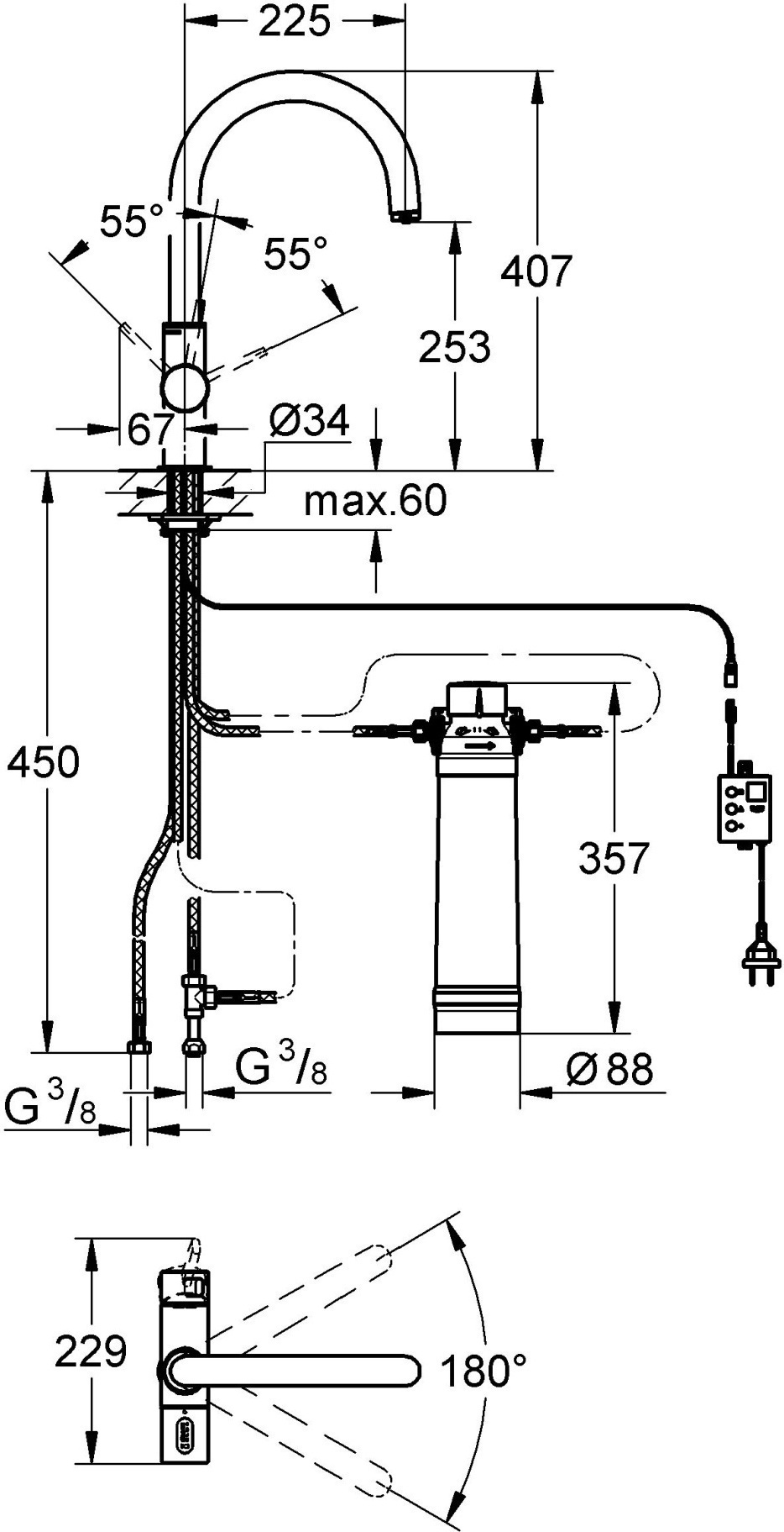 Смеситель Grohe Blue 33249001 для кухни