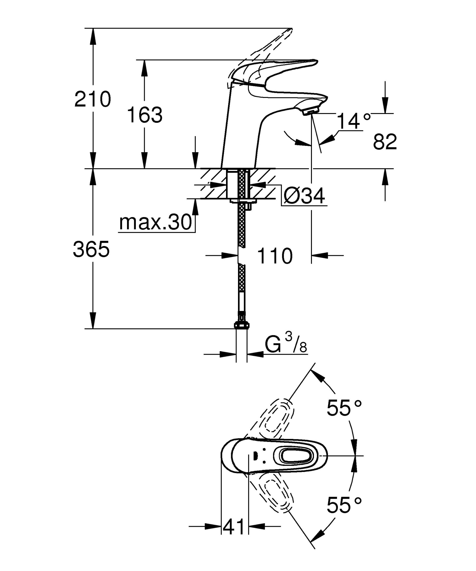 Смеситель Grohe Eurostyle New 32468003 для раковины