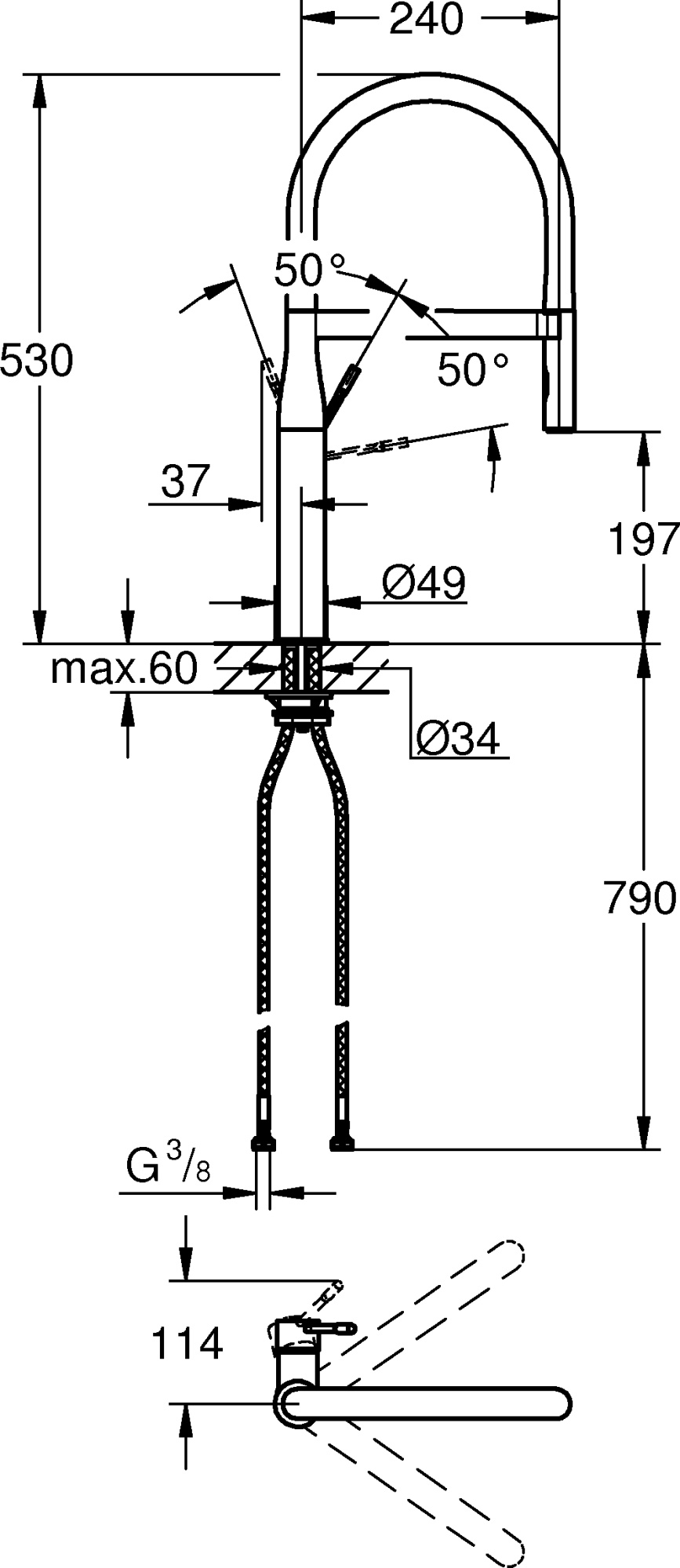 Смеситель Grohe Essence New 30294DC0 для кухни