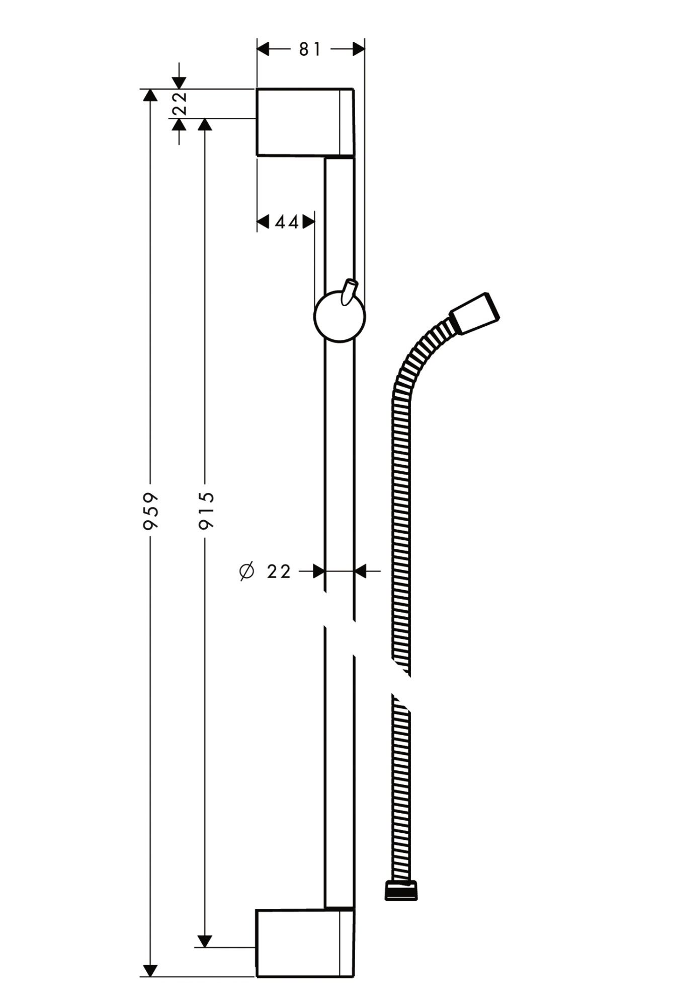 Душевая штанга Hansgrohe Crometta 27614000