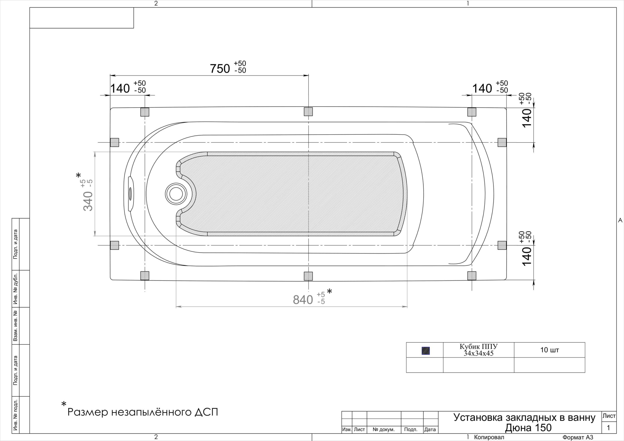 Акриловая ванна Triton Дюна 150x70