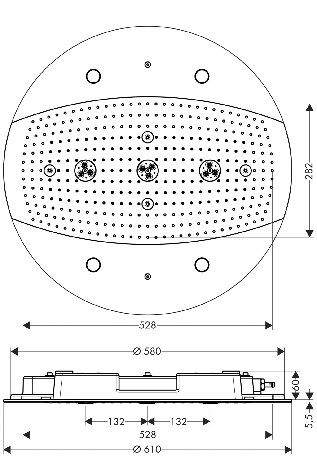 Верхний душ Hansgrohe Rainmaker 26117000