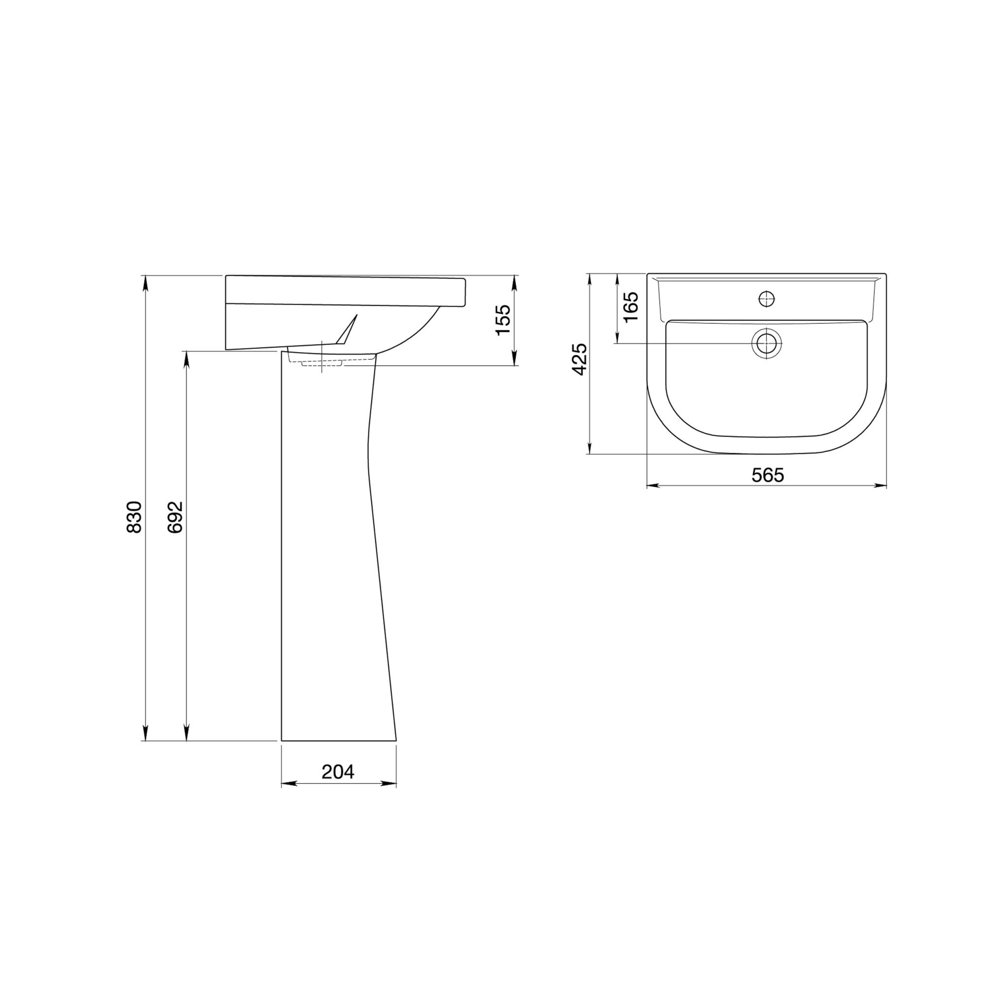 Раковина Santeri Pro 57 131155S0010B0