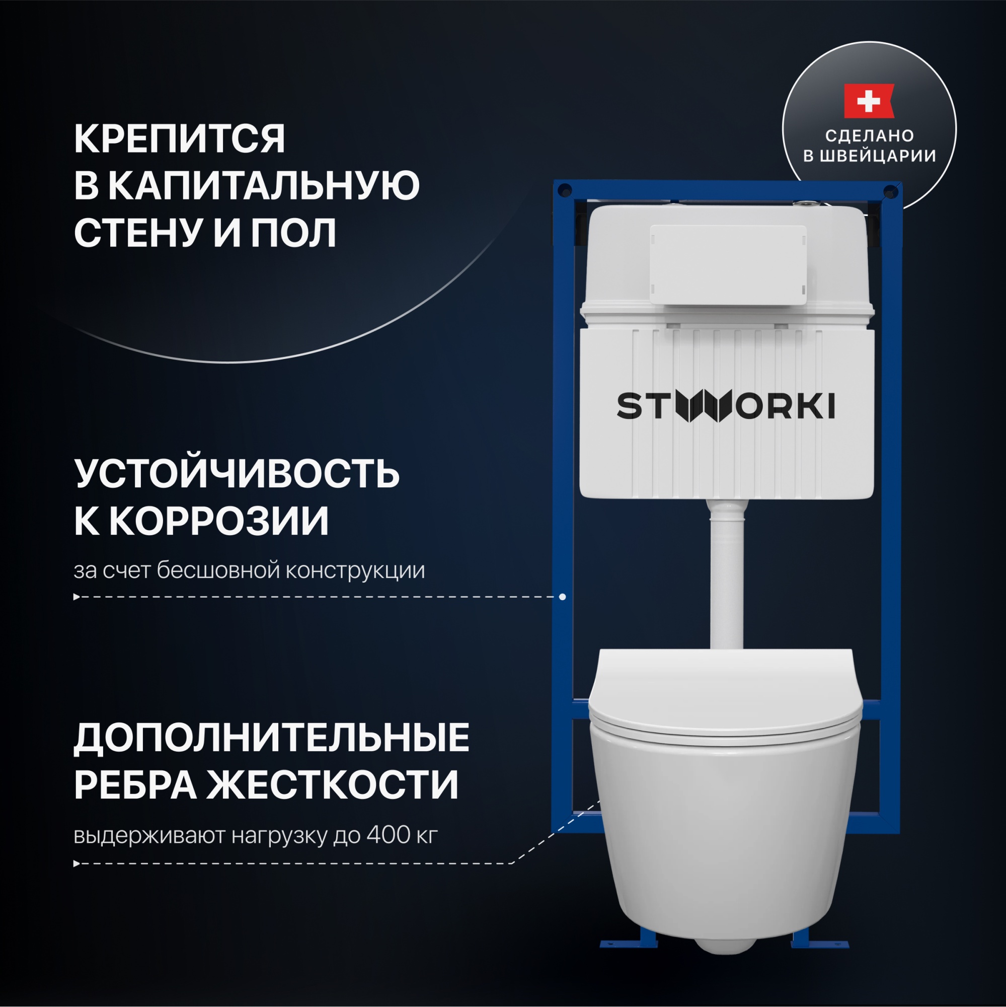 Комплект Унитаз подвесной STWORKI Ларвик 5512 безободковый + Крышка 530224 + Инсталляция 510162 + Кн