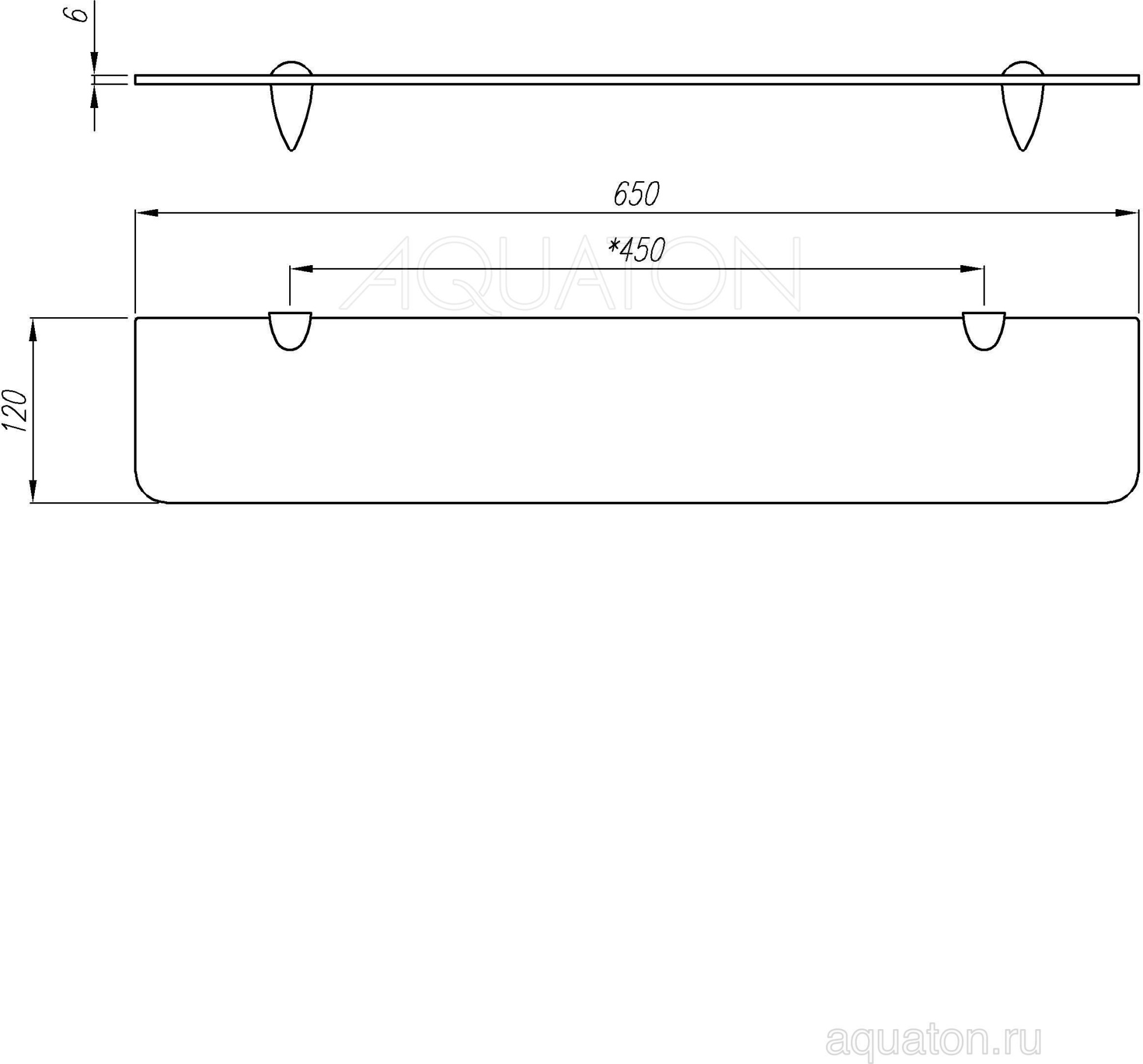 Полка для ванной Aquaton Альпина 65 1A134903AL010