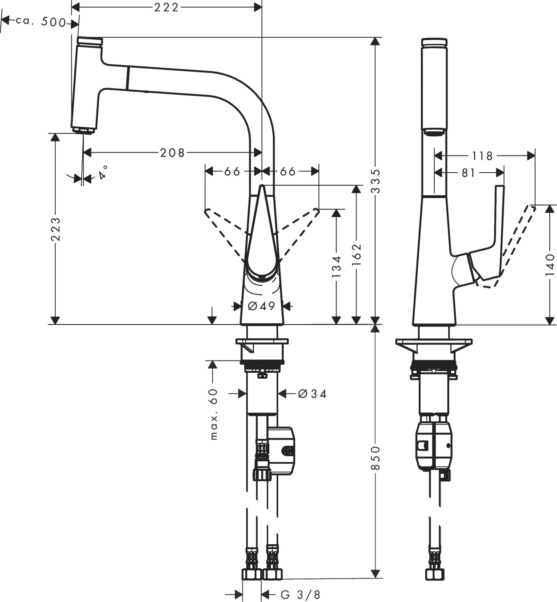 Смеситель Hansgrohe Talis Select S 72822000 для кухни