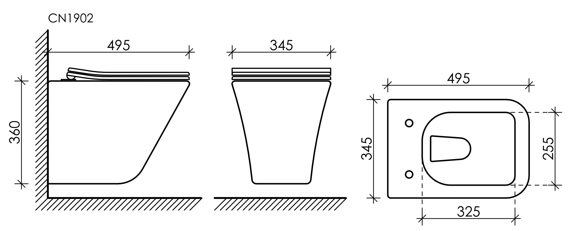 Унитаз подвесной Ceramicanova Mono Rimless CN1902