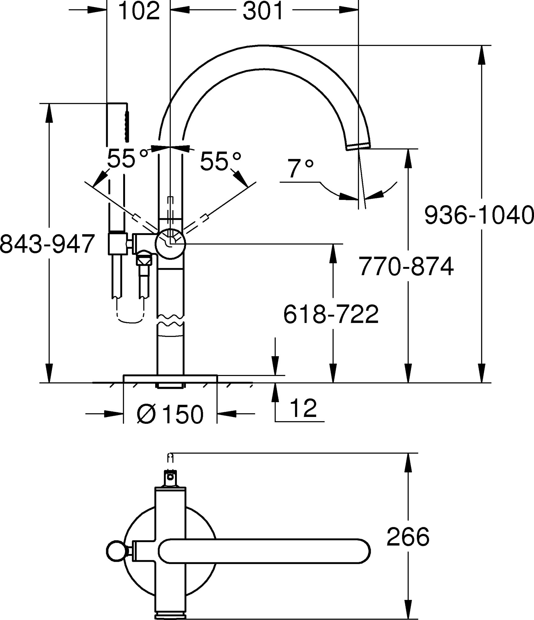 Смеситель Grohe Atrio New 32653DC3 для ванны