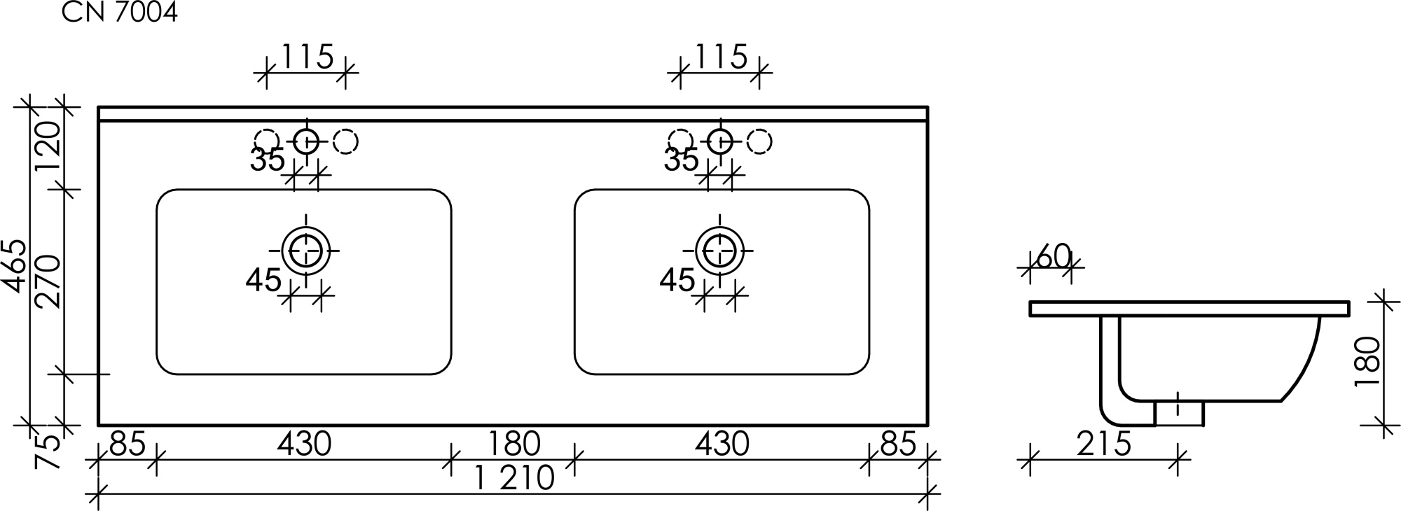 Раковина Ceramicanova Element CN7004MB