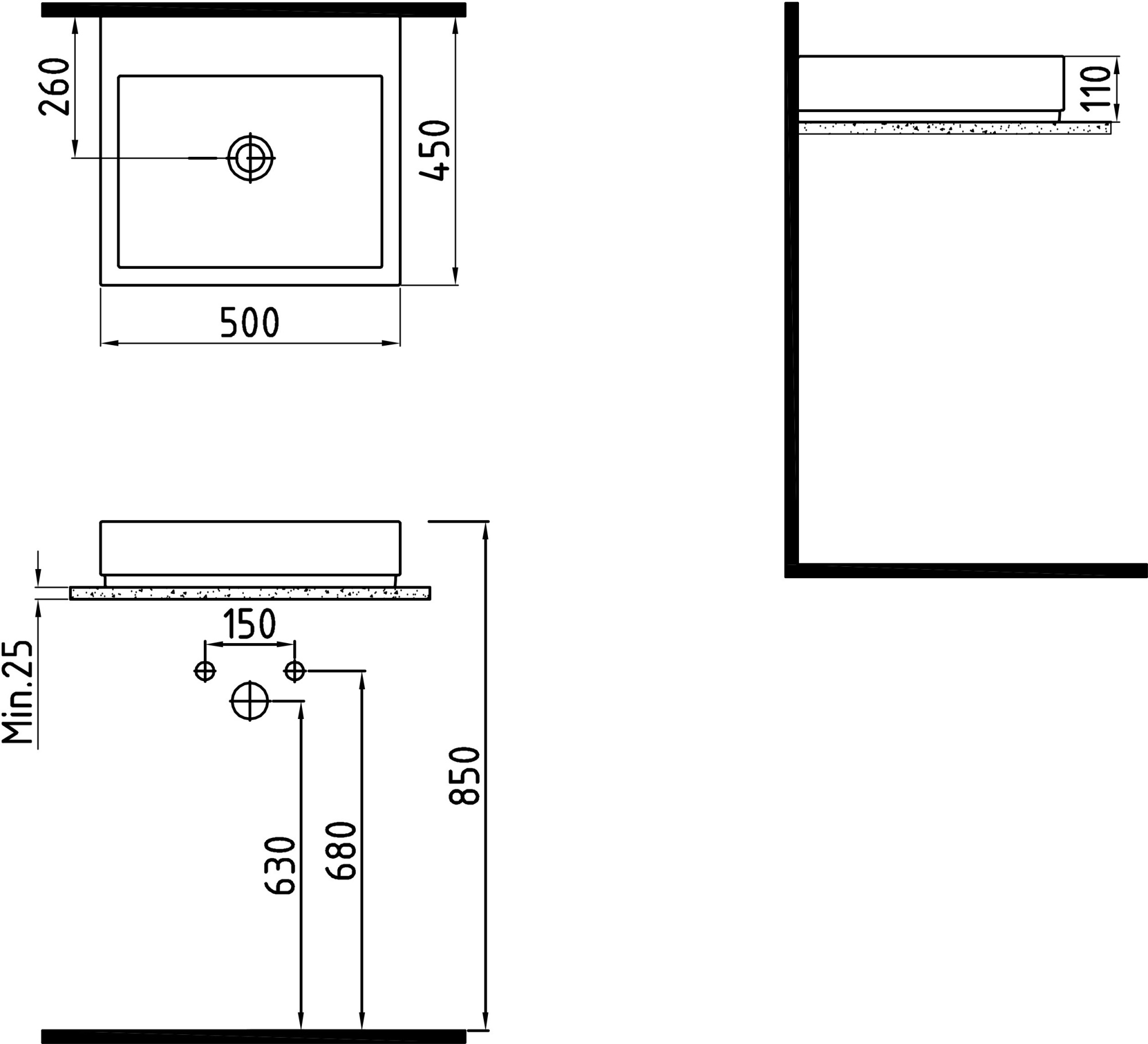 Раковина Bien Infinitum INLG05001VD1W3000