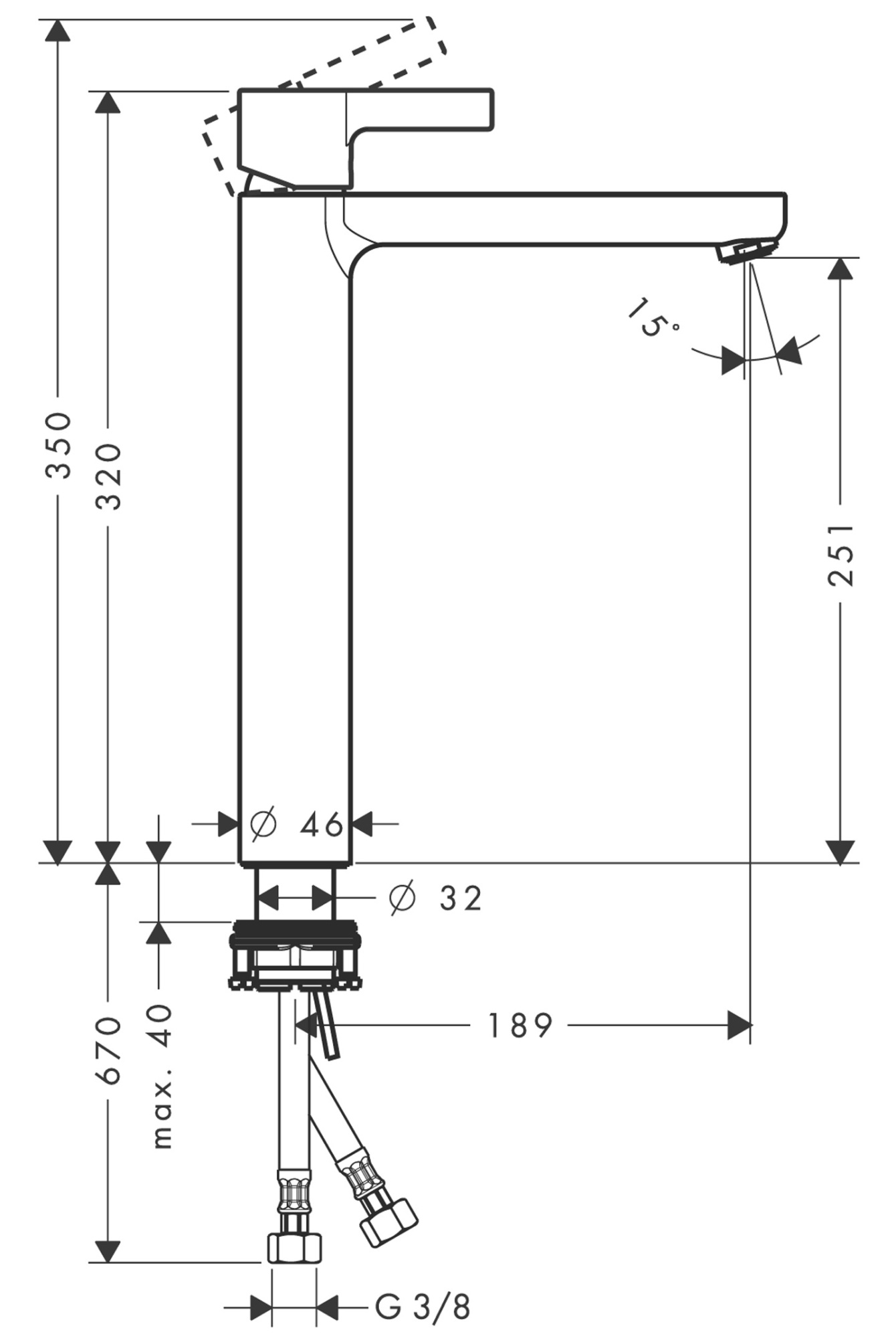 Смеситель Hansgrohe Metris S 31023000 для раковины-чаши