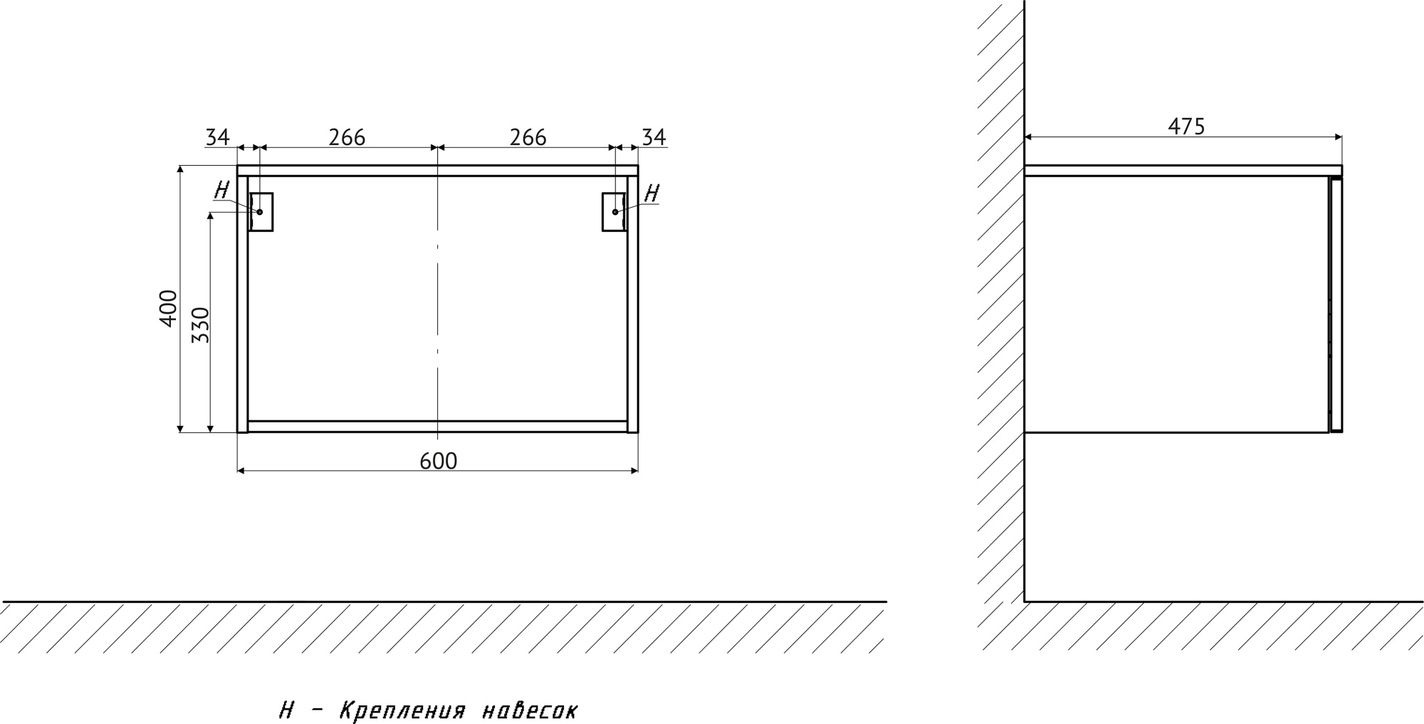  Комплект мебели STWORKI Ольборг 120 дуб карпентер, без отверстий, 2 тумбы 60 + 2 раковины STWORKI Soul 1 
