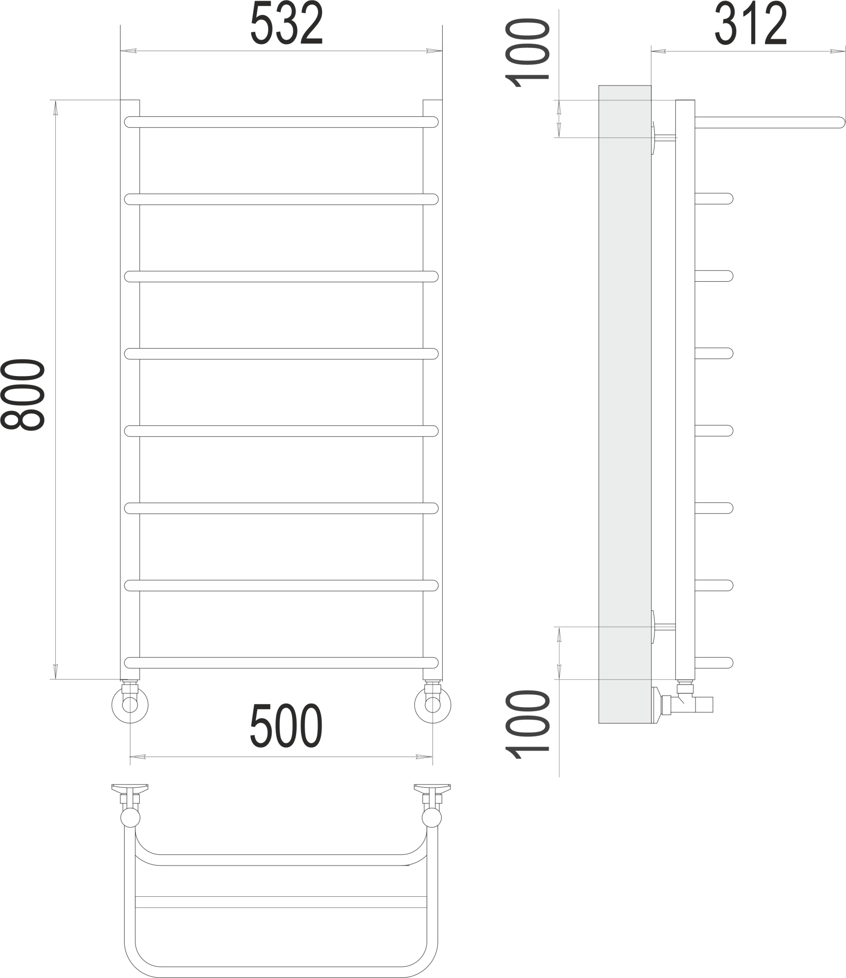 Полотенцесушитель водяной Terminus Eco Хендрикс П6 50x60