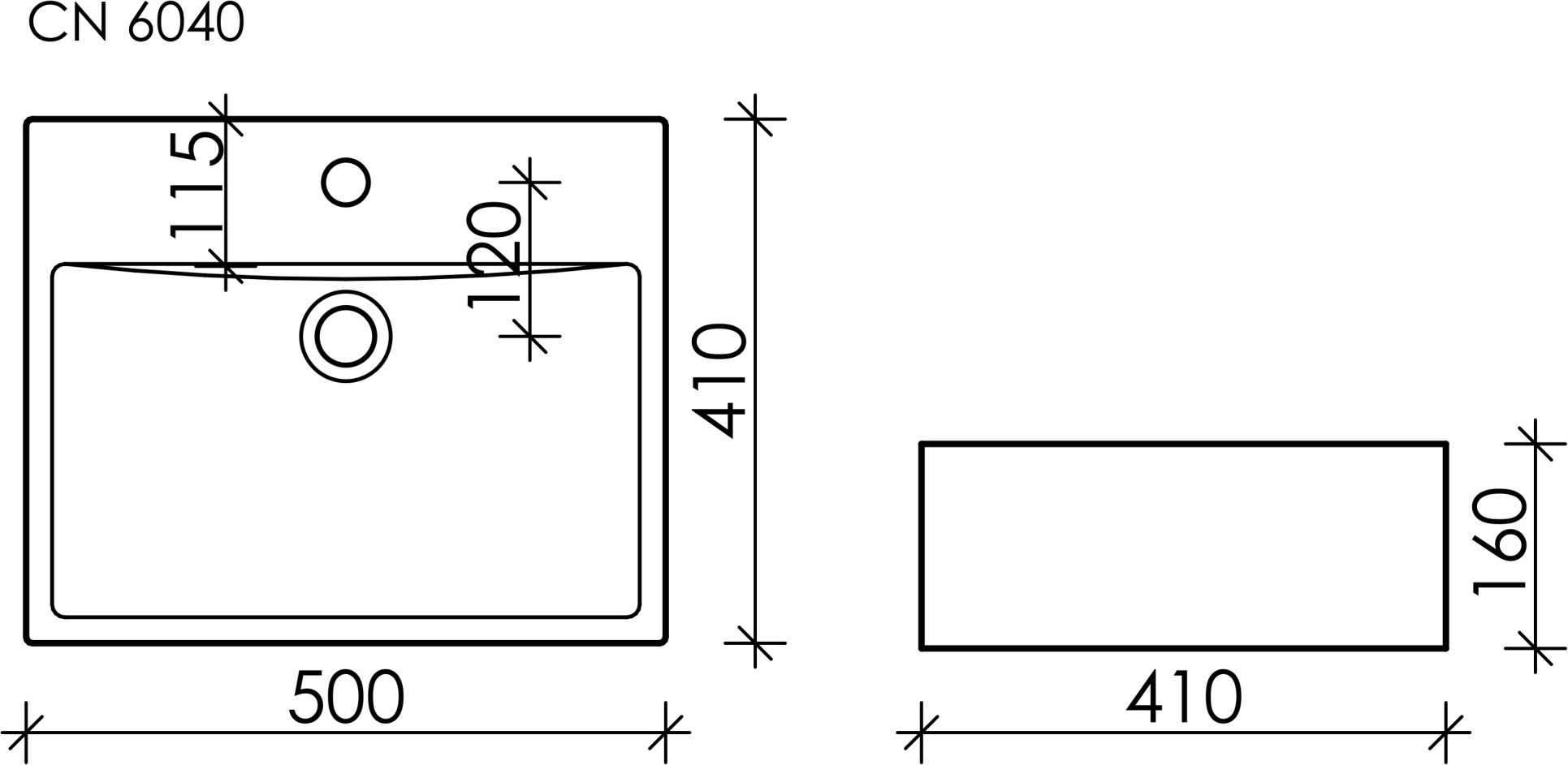 Раковина Ceramicanova Element 50 CN6040