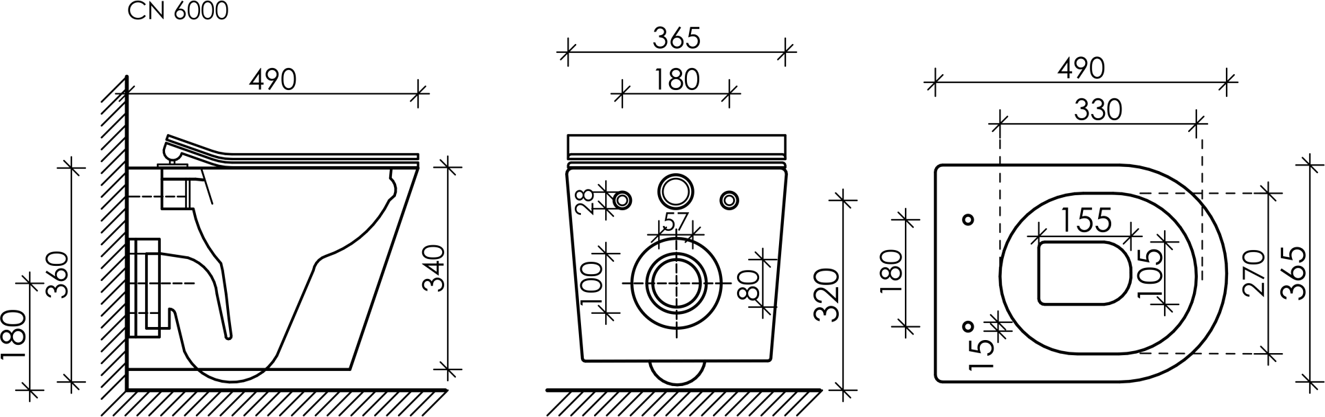 Комплект Ceramicanova Инсталляция с унитазом CN6000_1002W_1000