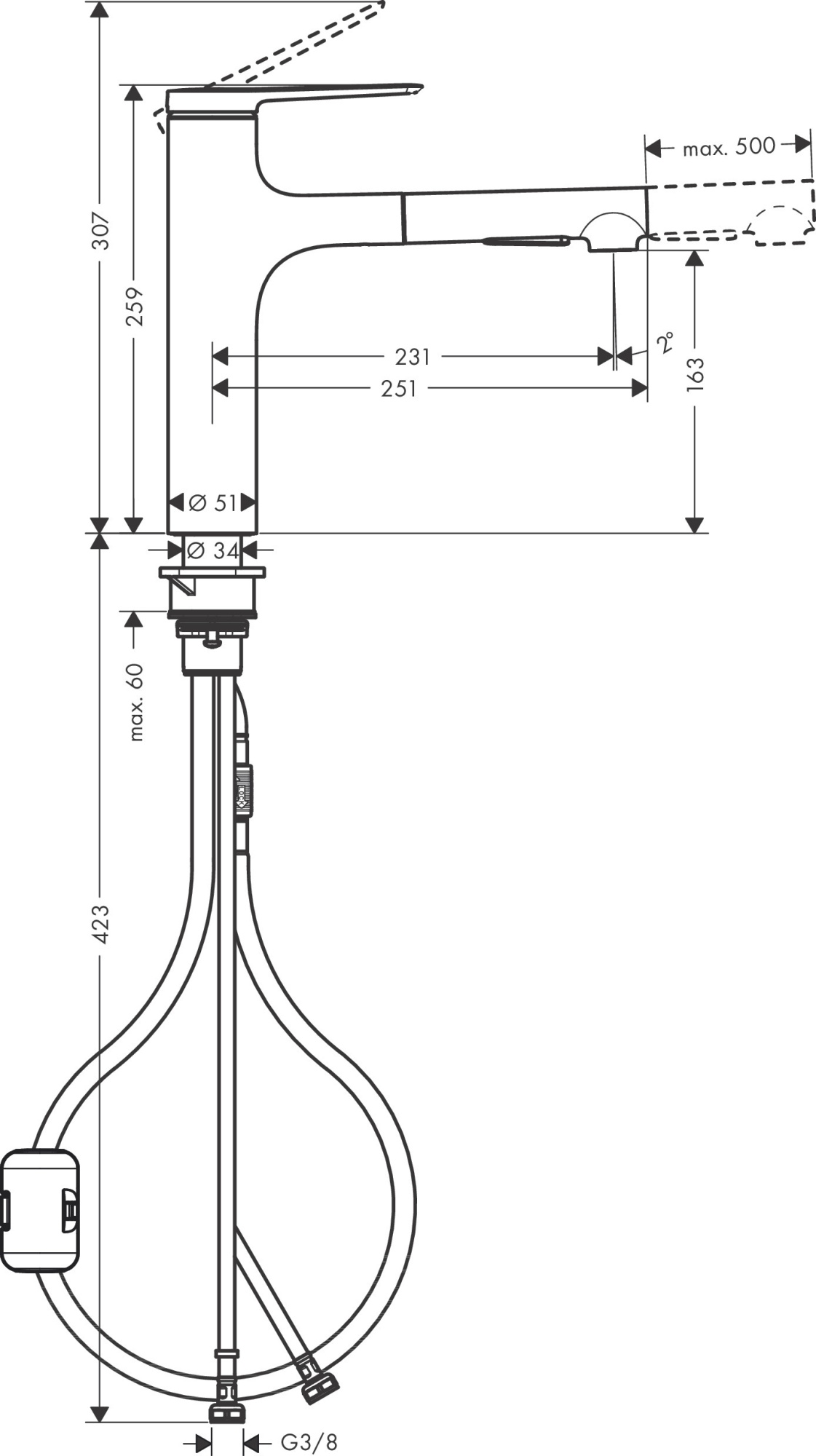 Смеситель Hansgrohe M33 Zesis 74801670 для кухни