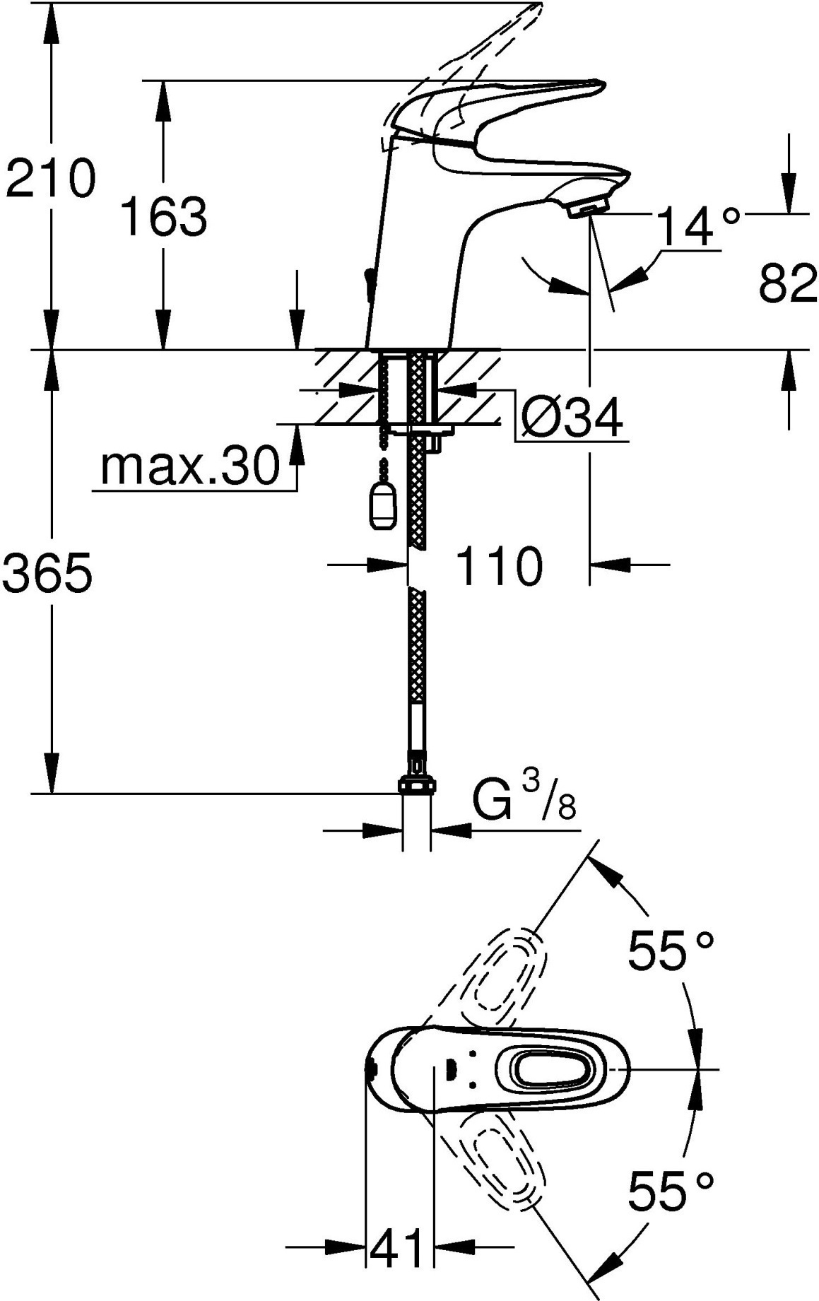 Смеситель Grohe Eurostyle New 33557003 для раковины