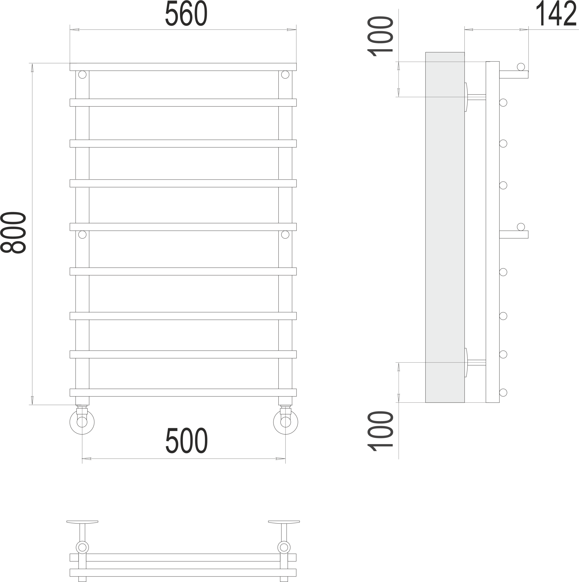 Полотенцесушитель водяной Terminus Eco Вента П8 50x80