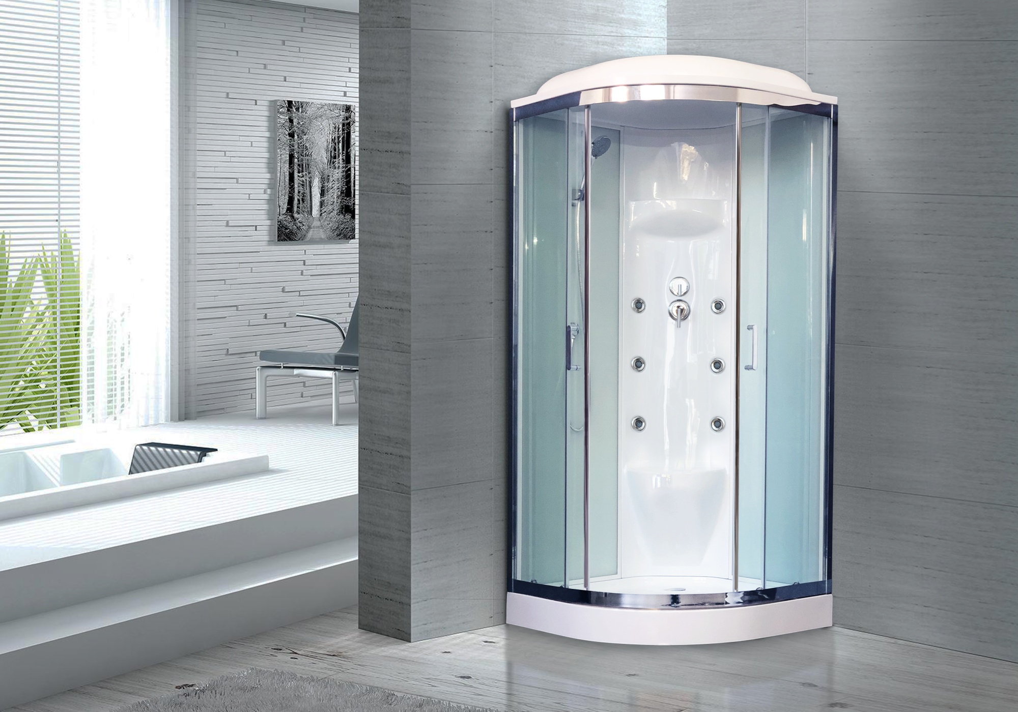 Душевая кабина Royal Bath RB90HK7-WT-CH 90x90