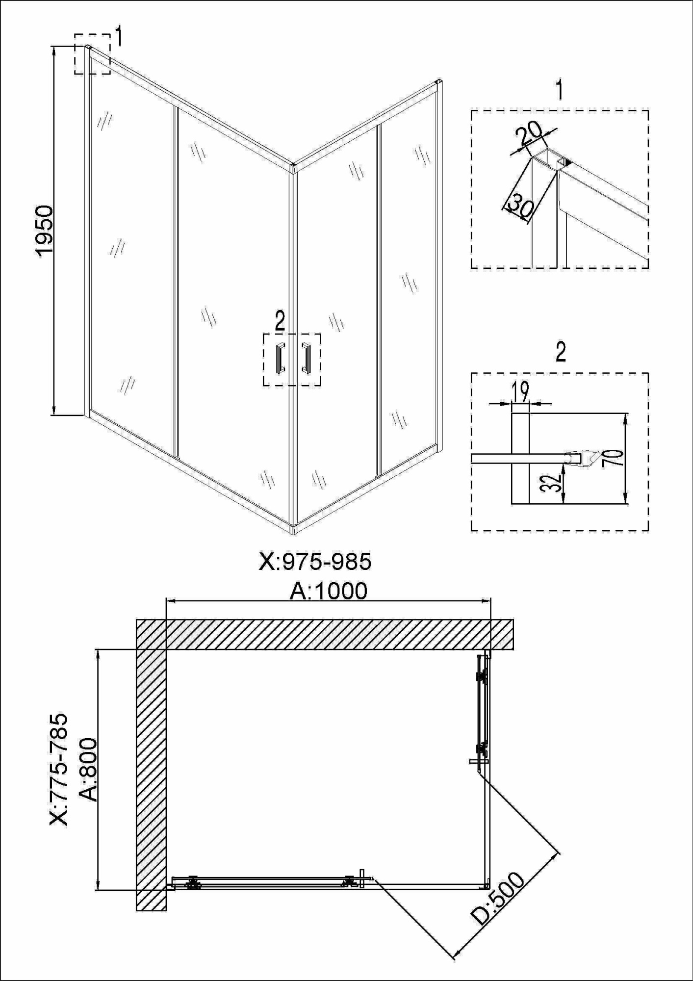 Душевой уголок Niagara Nova NG-6881-08 Black 10x80