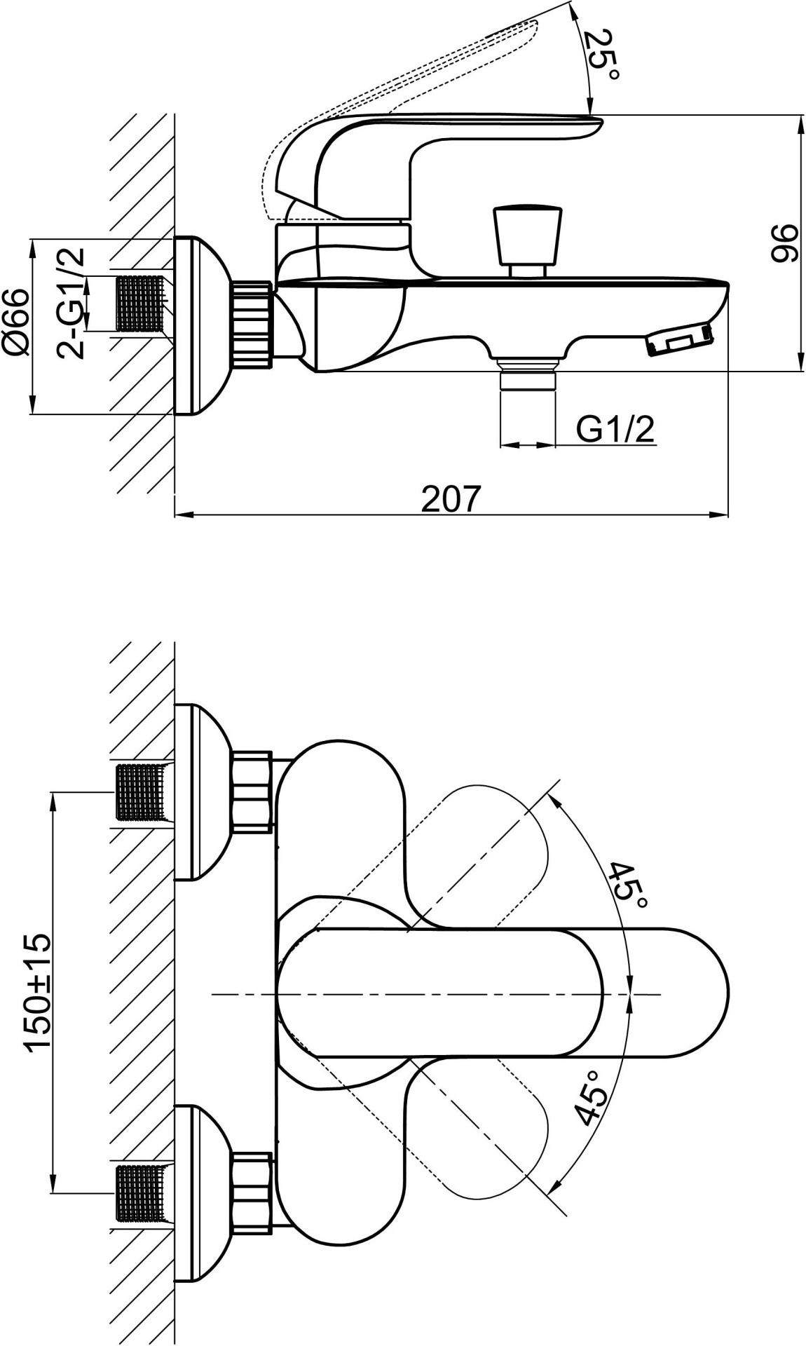 Смеситель D&K Venice Gondola DA1023201 для ванны