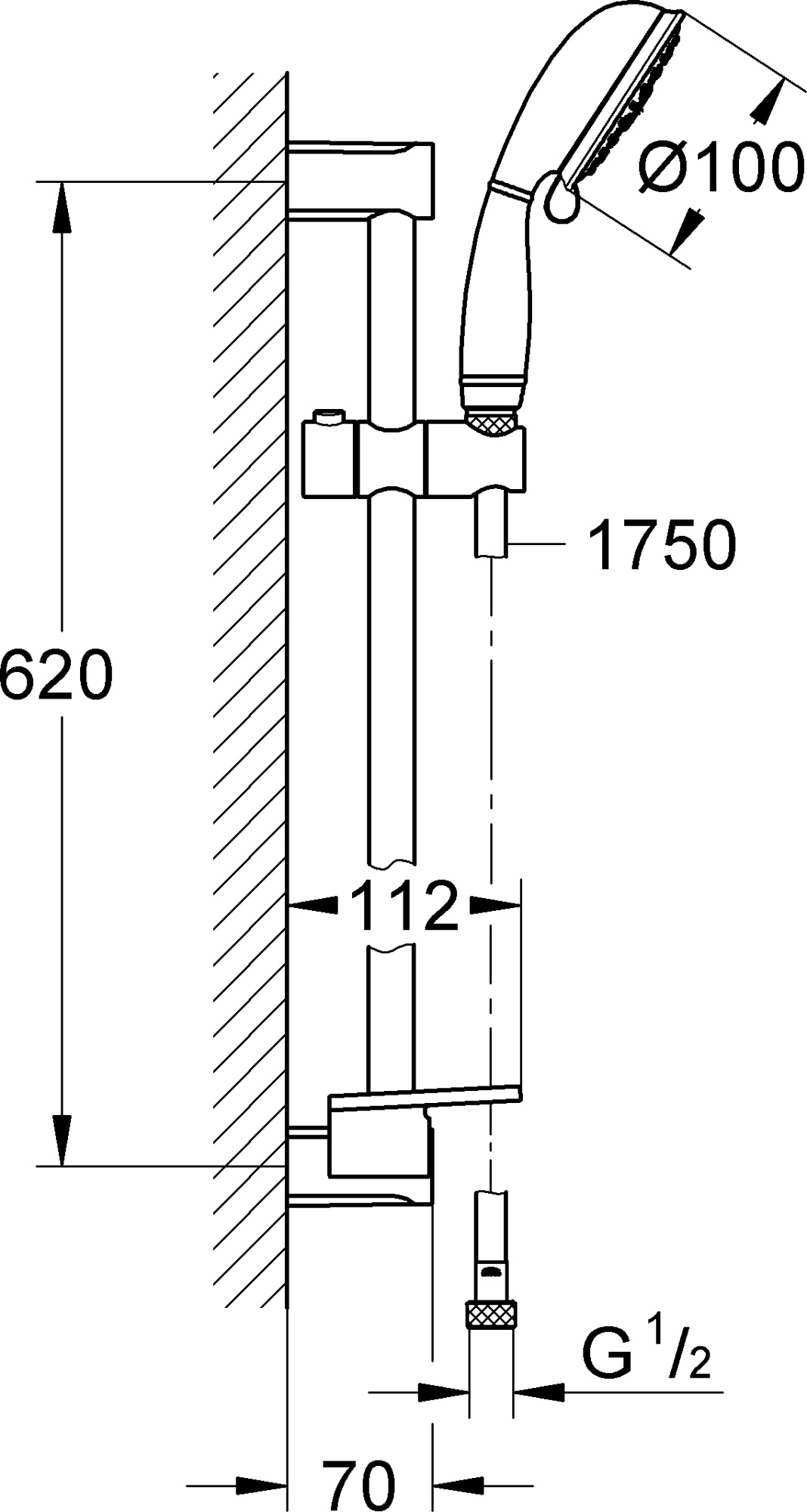 Душевой гарнитур Grohe New Tempesta 27609001