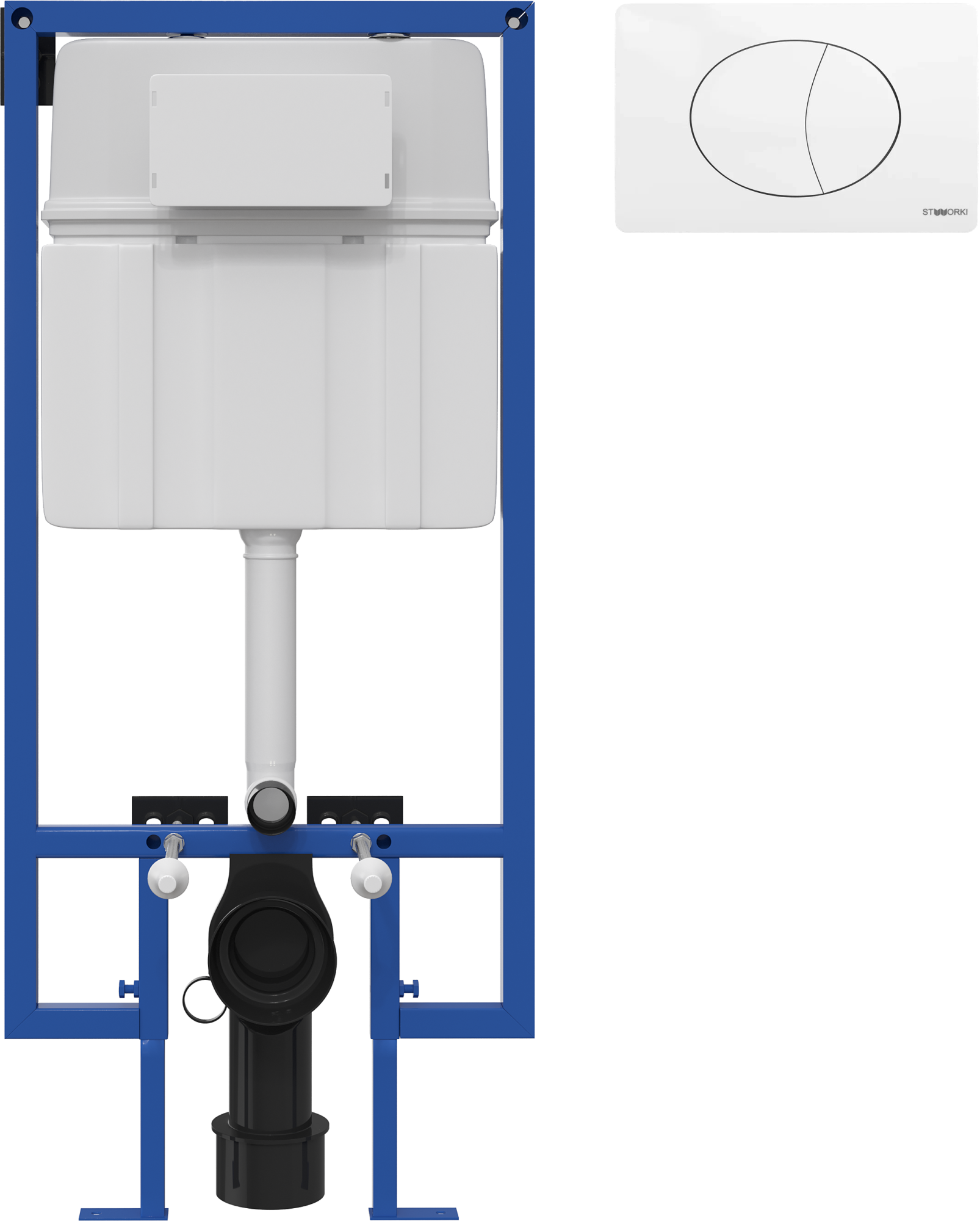 Система инсталляции для унитазов STWORKI 510163 с кнопкой смыва 230824 белой