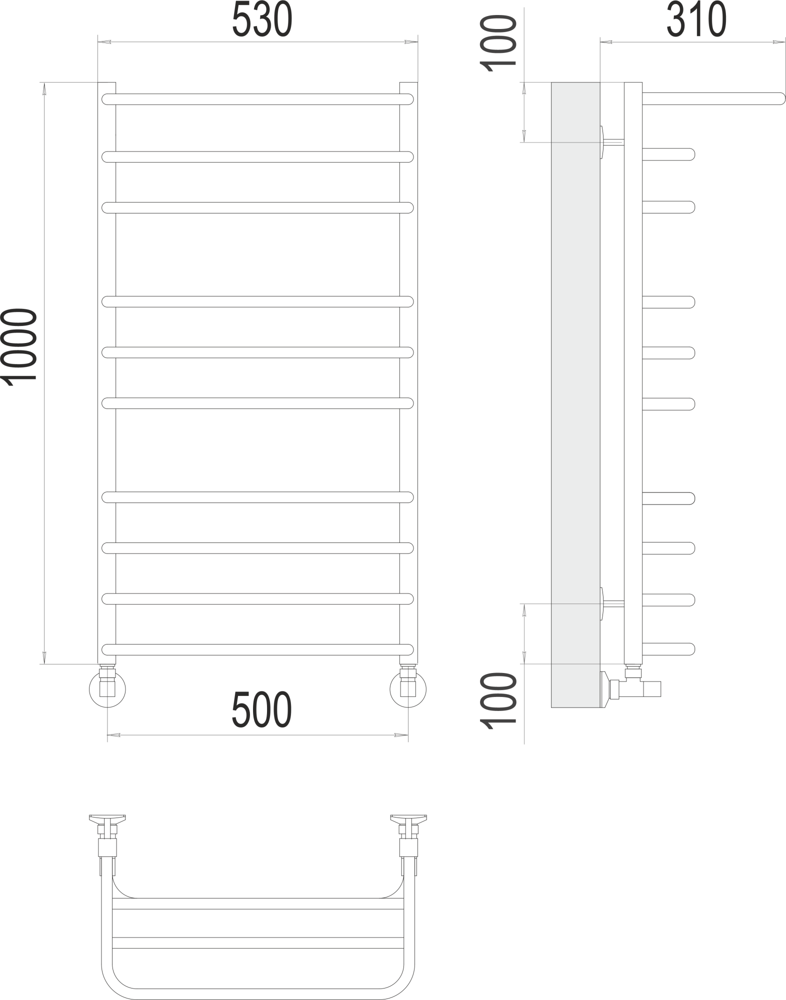 Полотенцесушитель водяной Terminus Standart Арктур с/п П10 50x100