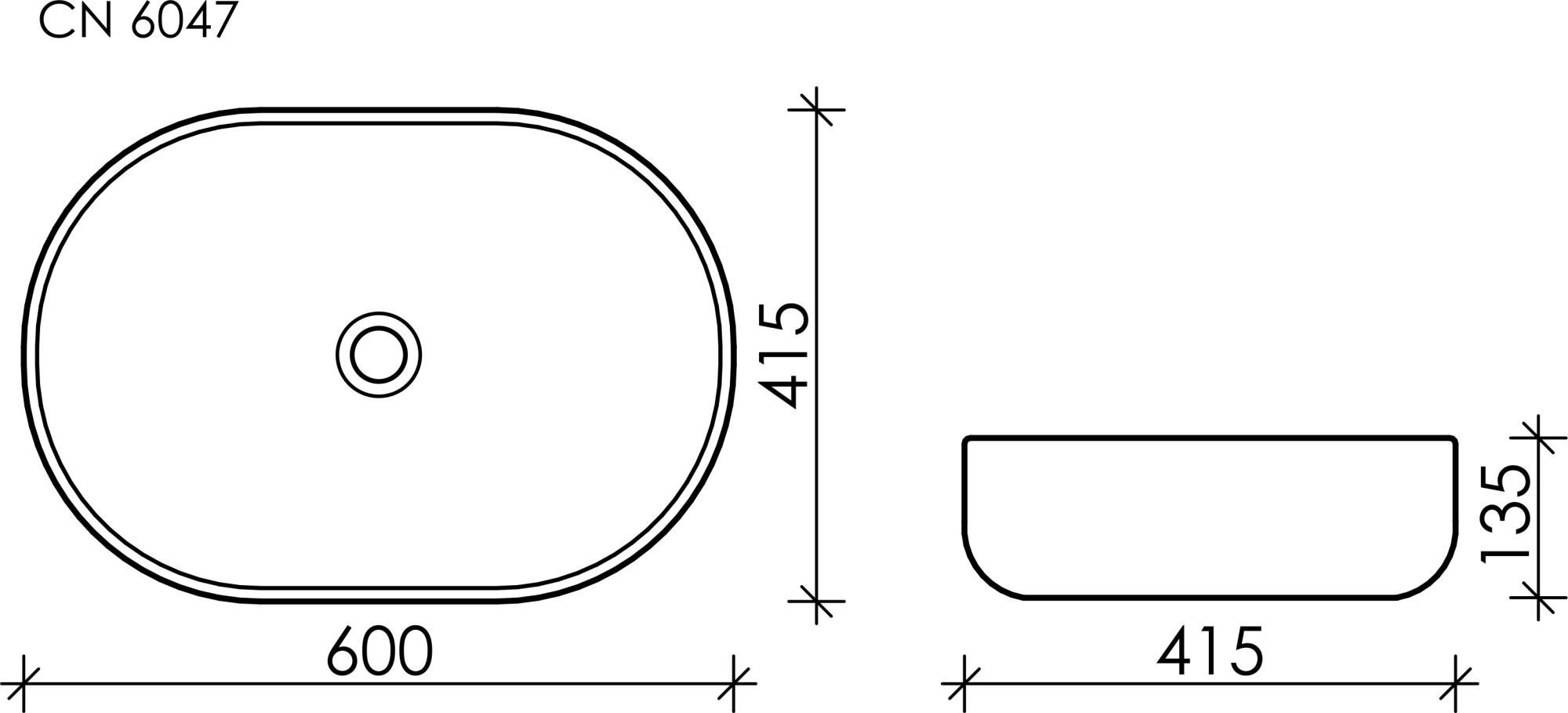 Раковина Ceramicanova Element 60 CN6047MW