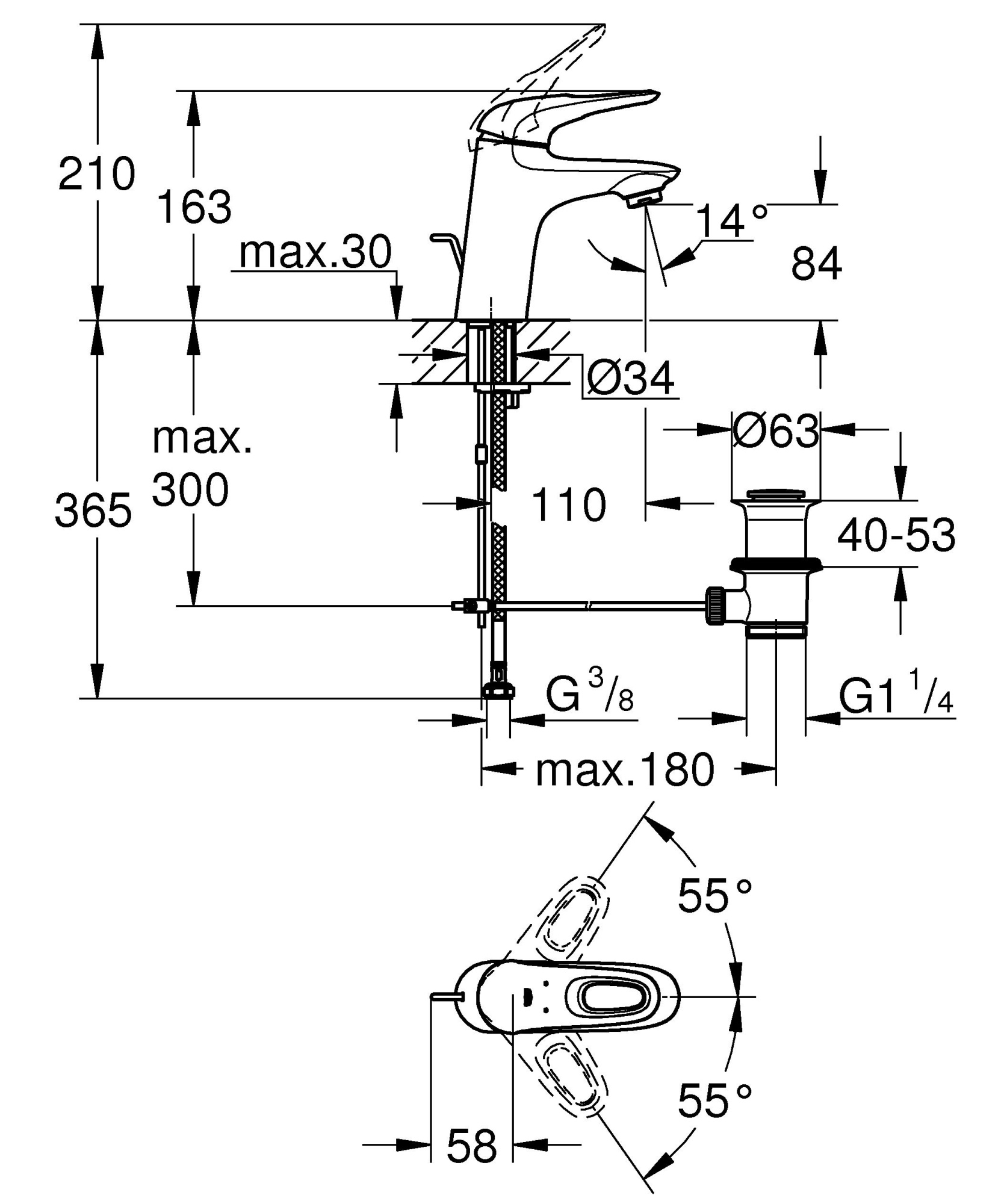 Смеситель Grohe Eurostyle New 33558003 для раковины