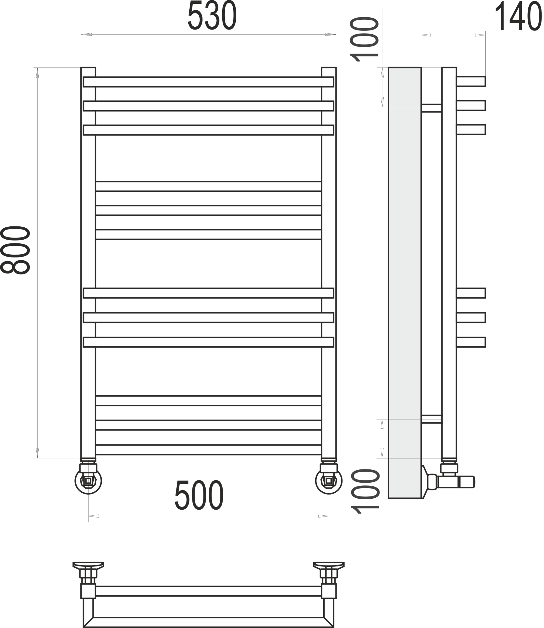 Полотенцесушитель водяной Terminus Lux Нойс П12 50x80