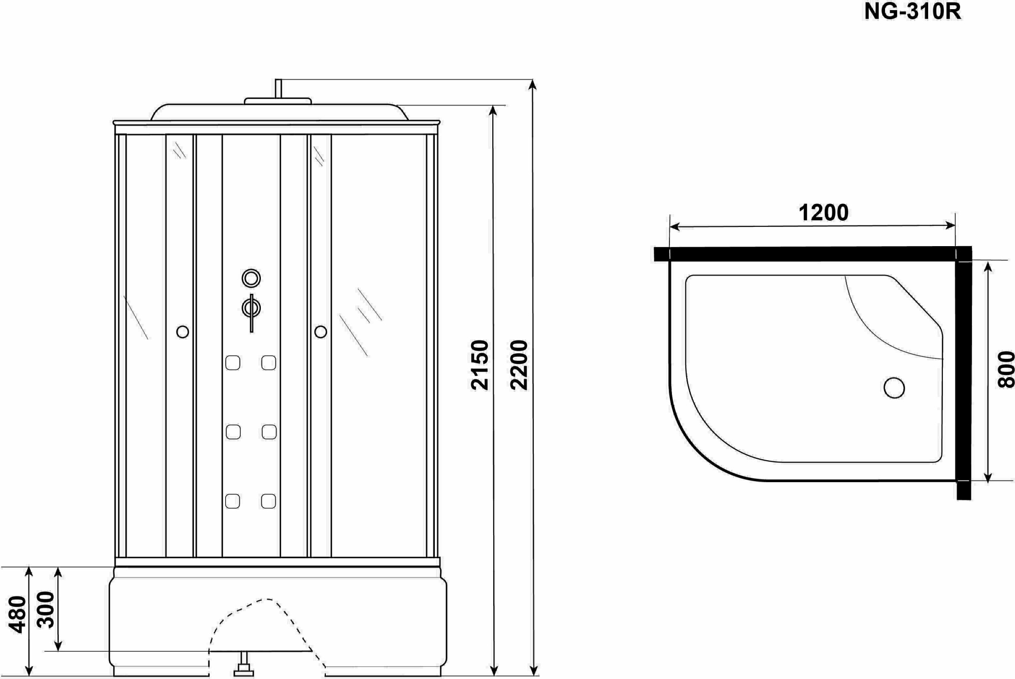 Душевая кабина Niagara Ultra NG-310-01R 120x80