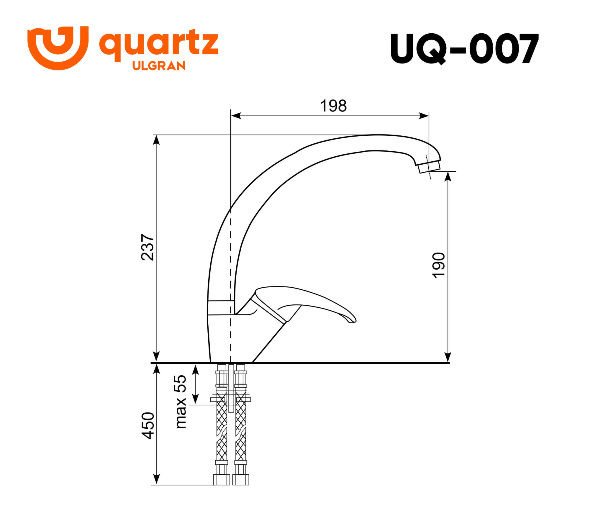 Смеситель Ulgran Quartz UQ-007-08 для кухни
