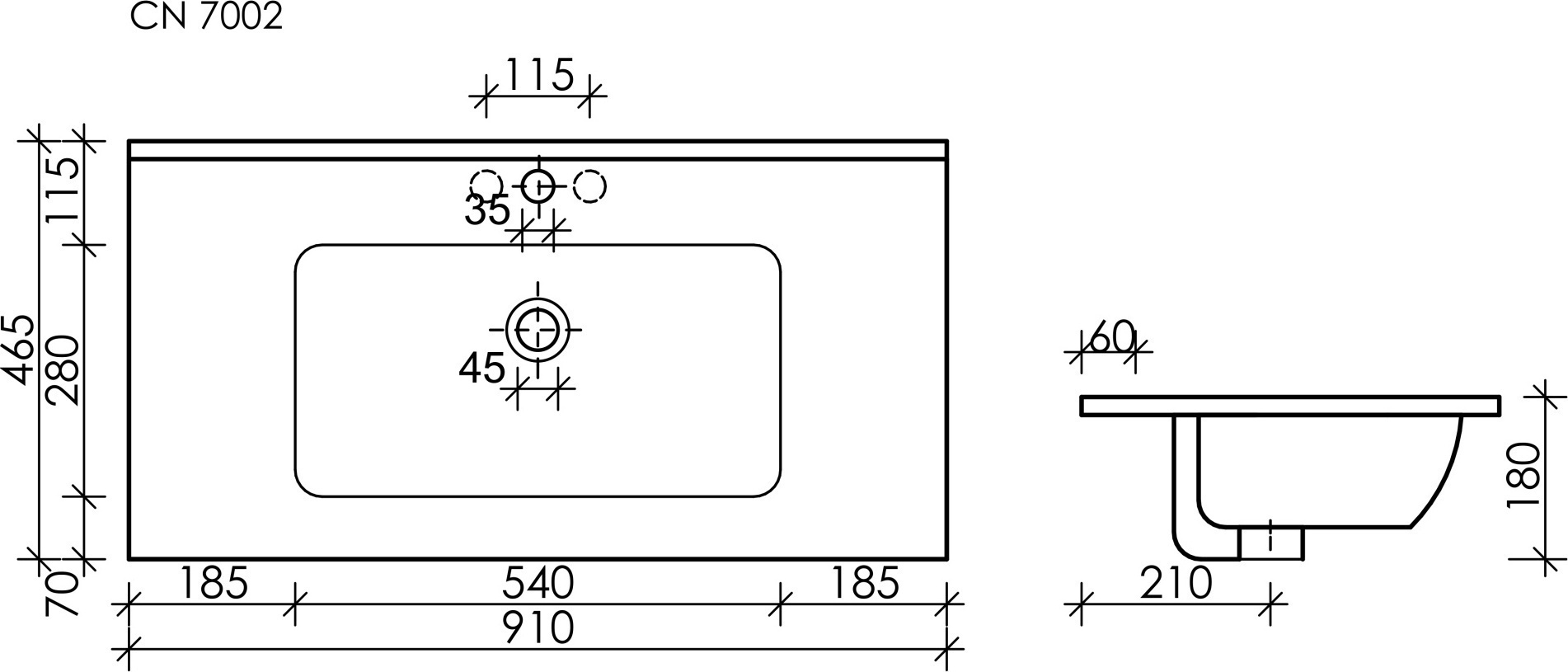 Раковина Ceramicanova Element CN7002MB