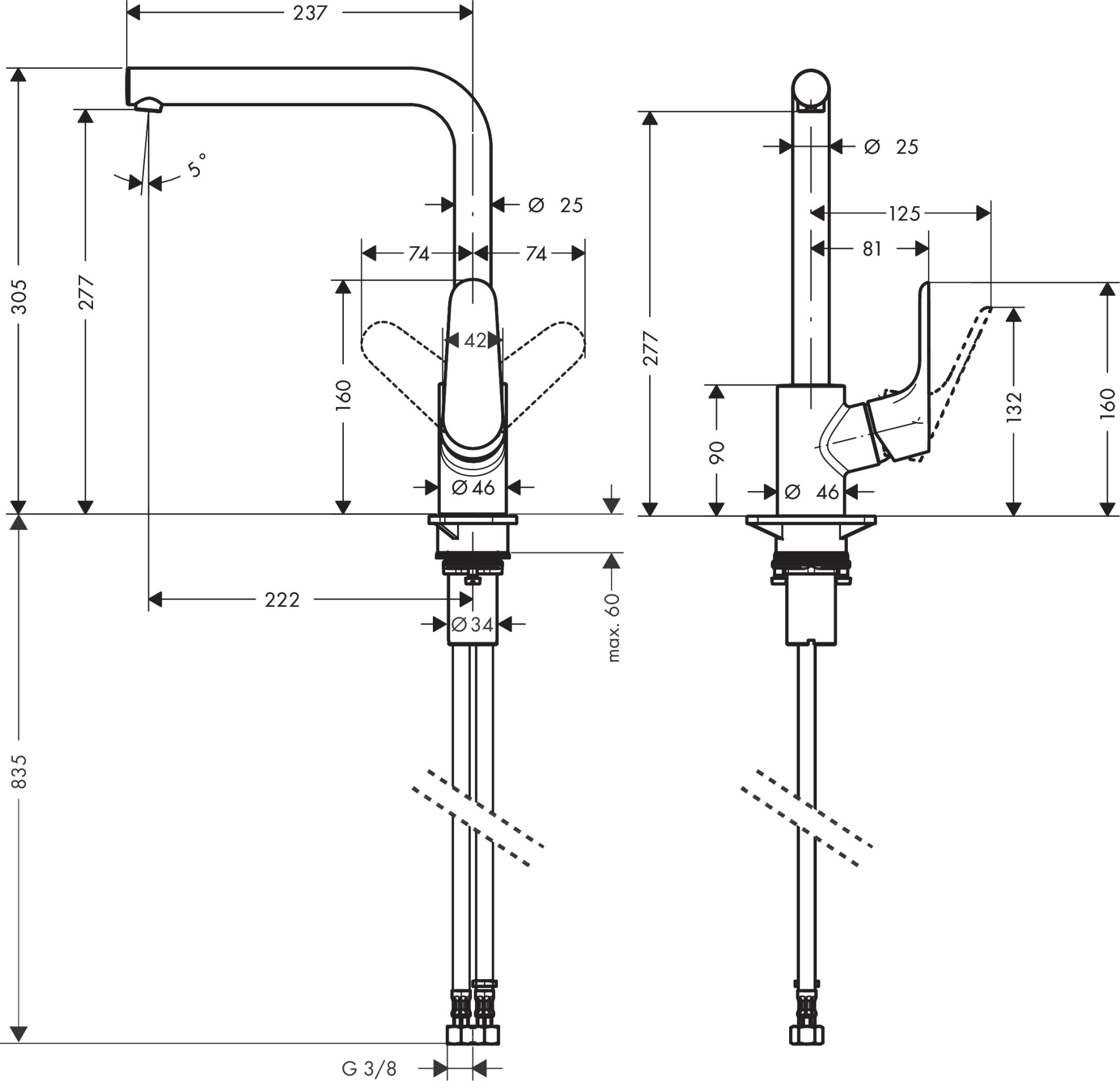 Смеситель Hansgrohe Focus 31817000 для кухни