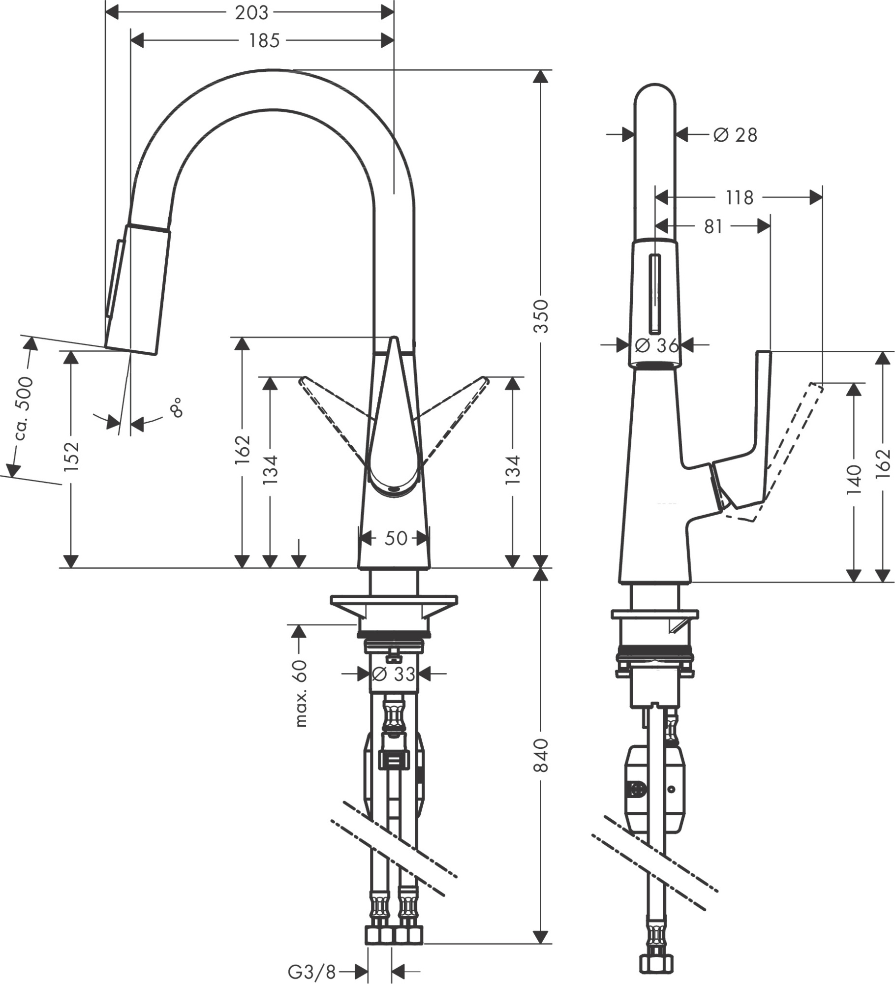 Смеситель Hansgrohe Talis S 72815000 для кухни