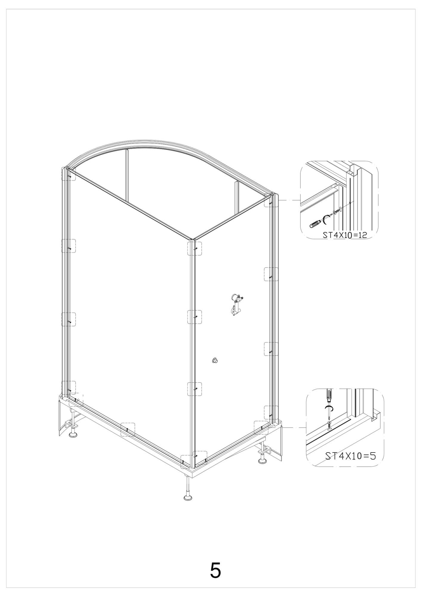 Душевая кабина Deto D120 L 120х80