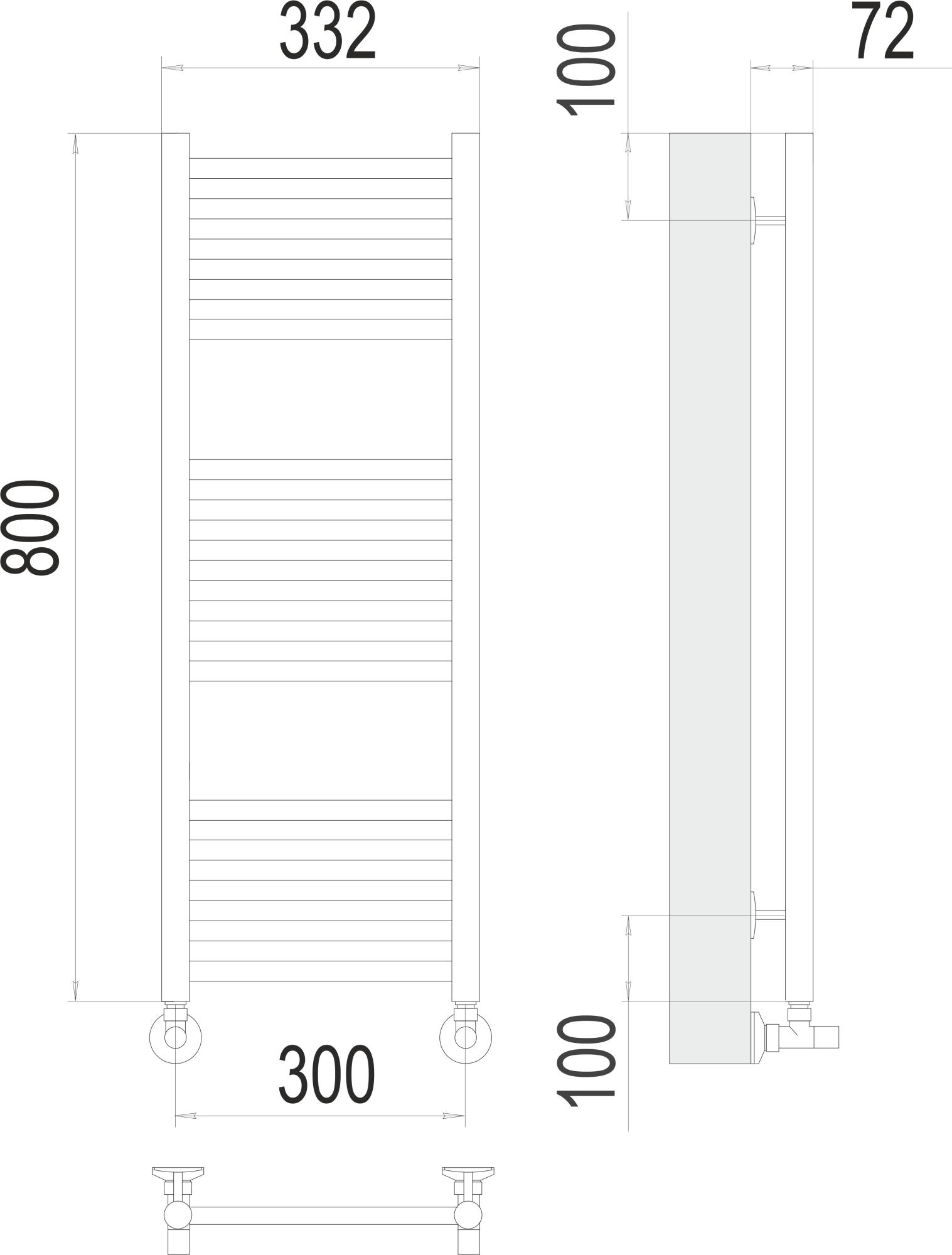 Полотенцесушитель водяной Terminus Standart Аврора П16 30x80