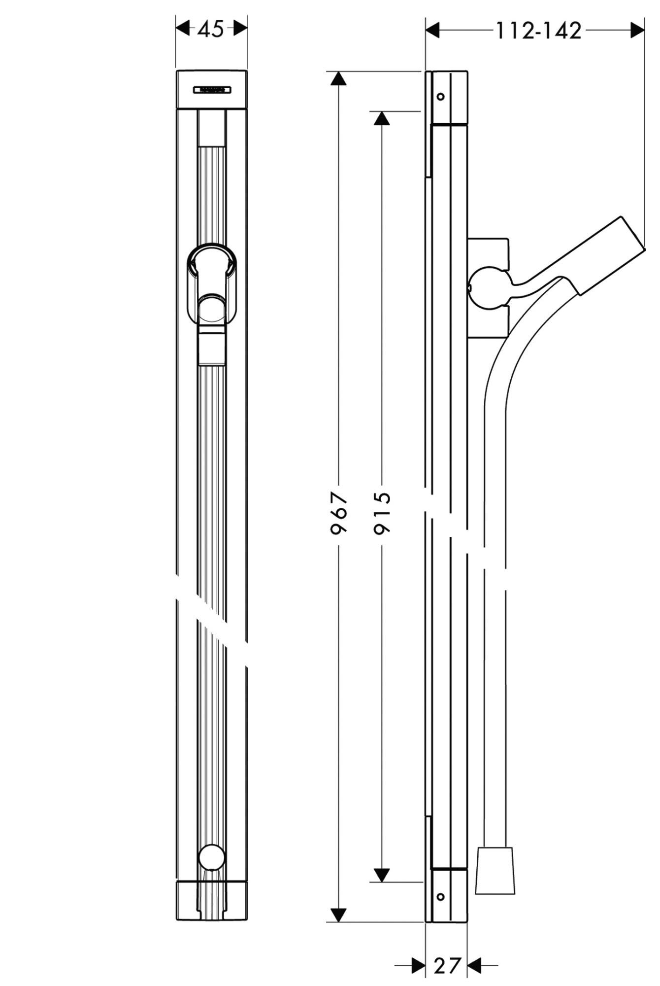 Душевая штанга Hansgrohe Raindance 27636000