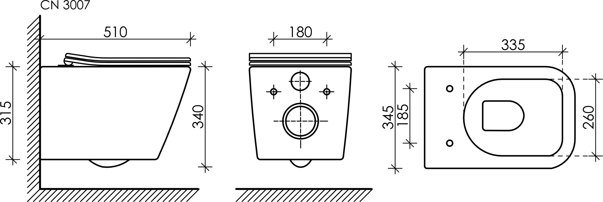 Унитаз подвесной Ceramicanova Metric Rimless CN3007