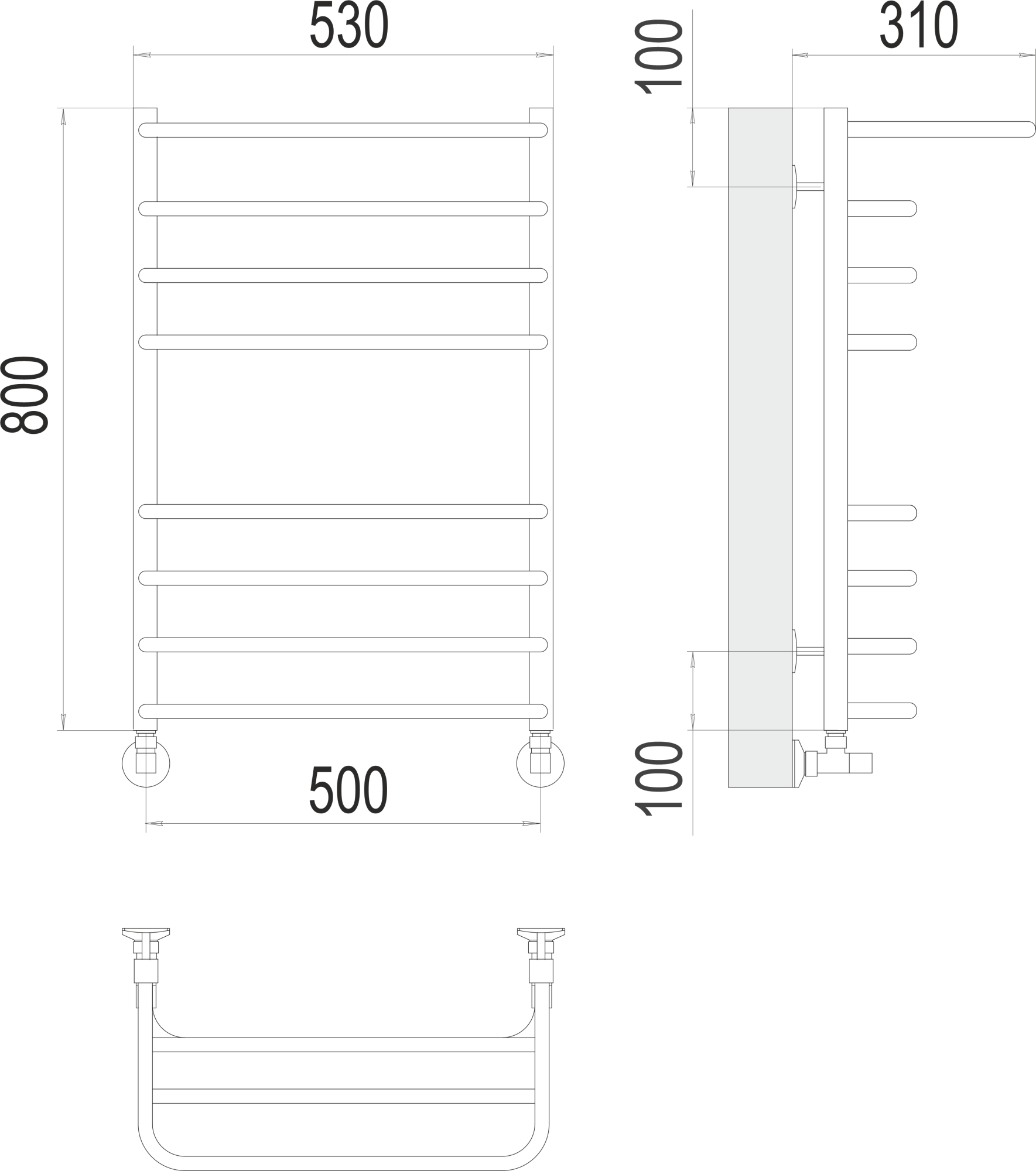 Полотенцесушитель водяной Terminus Standart Арктур с/п П8 50x80