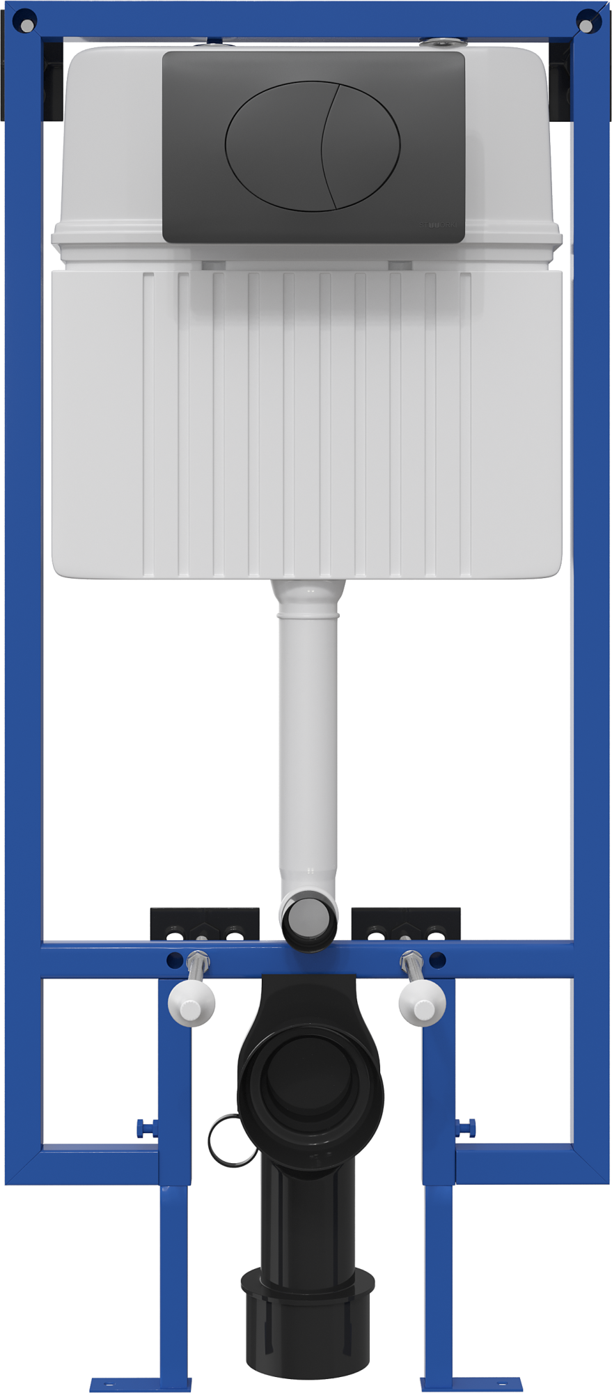 Система инсталляции для унитазов STWORKI 510162 с черной матовой кнопкой смыва