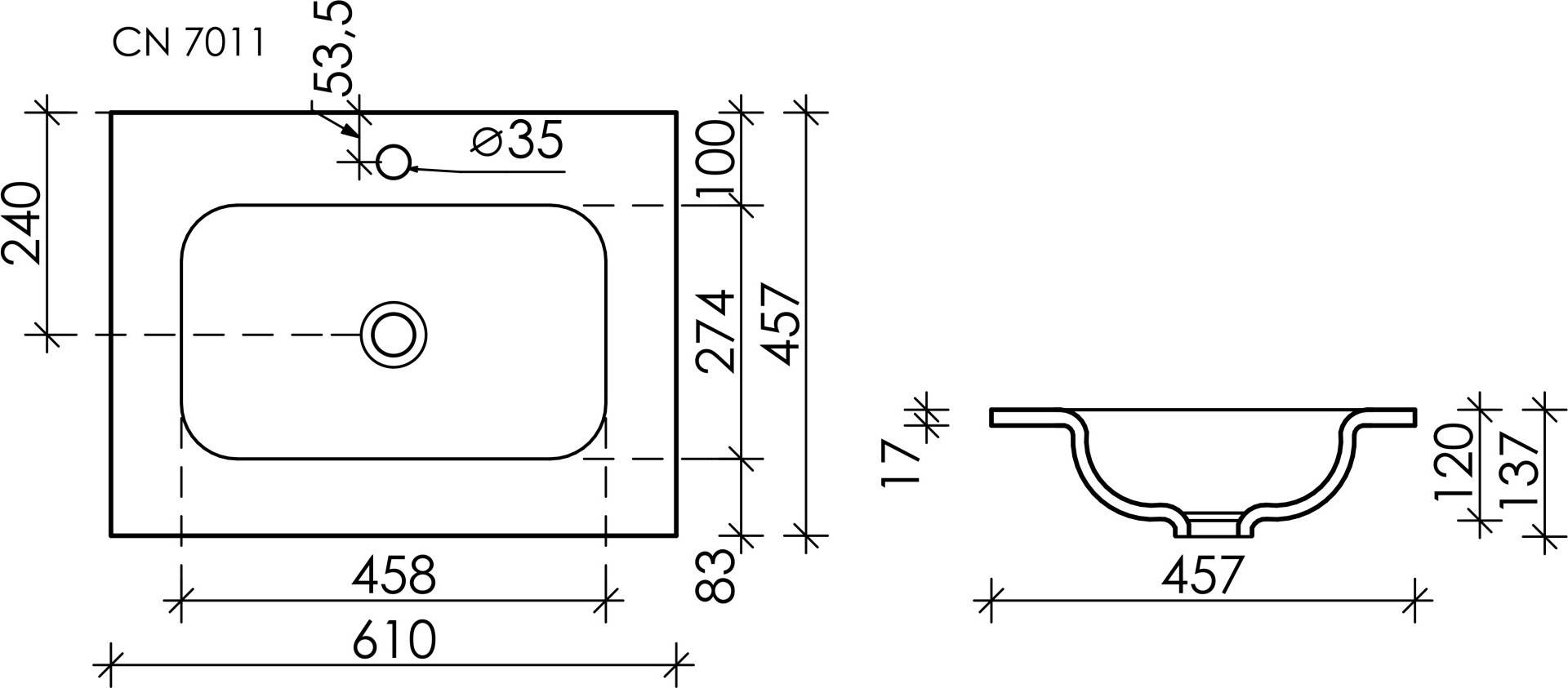 Раковина Ceramicanova Element CN7011